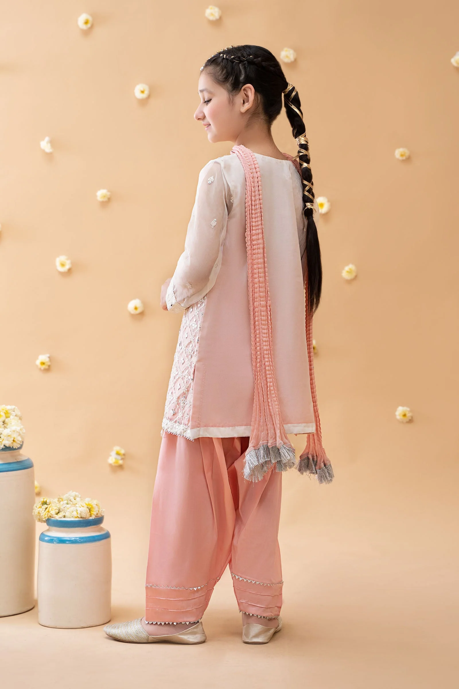 Suit Off White and Pink MKS-EA23-16 - Image 5
