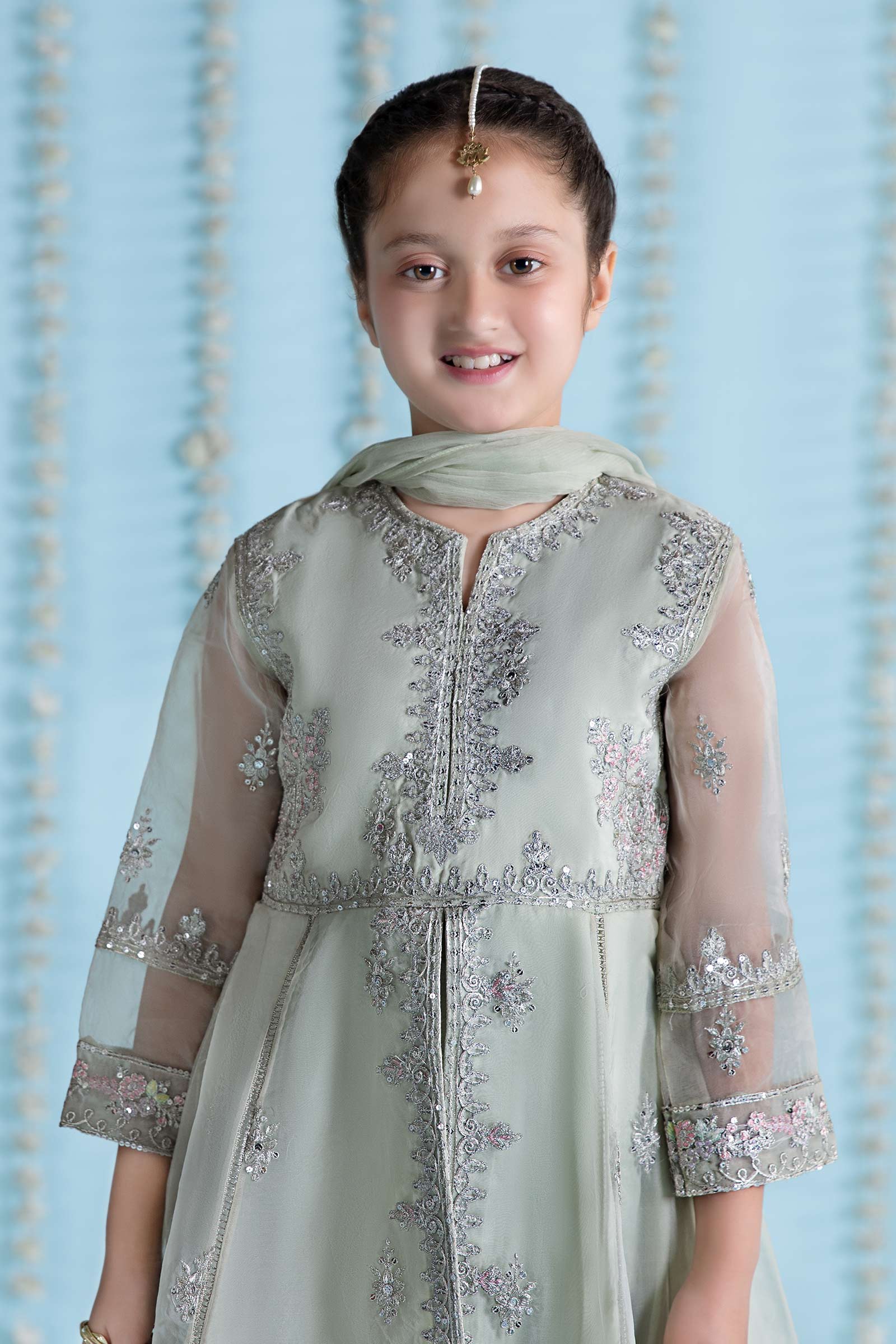 3 Piece Embroidered Organza Suit - Image 2