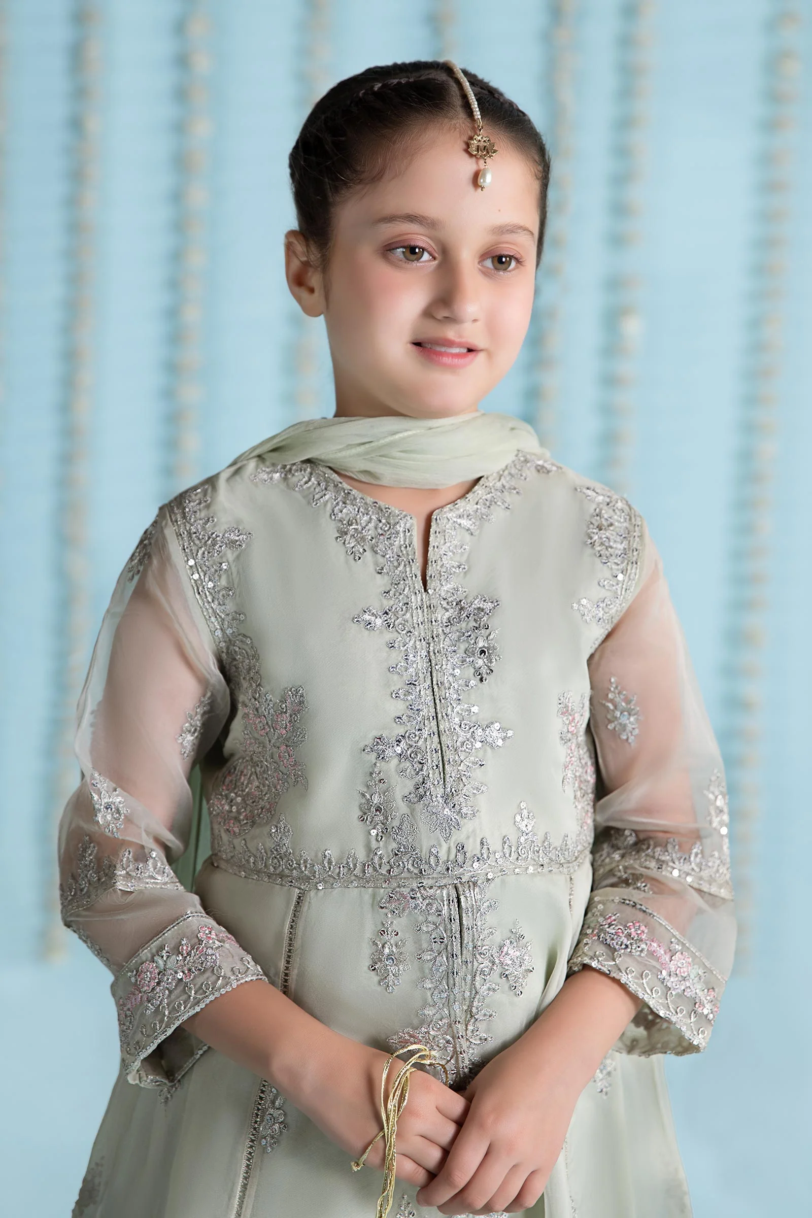 3 Piece Embroidered Organza Suit - Image 3