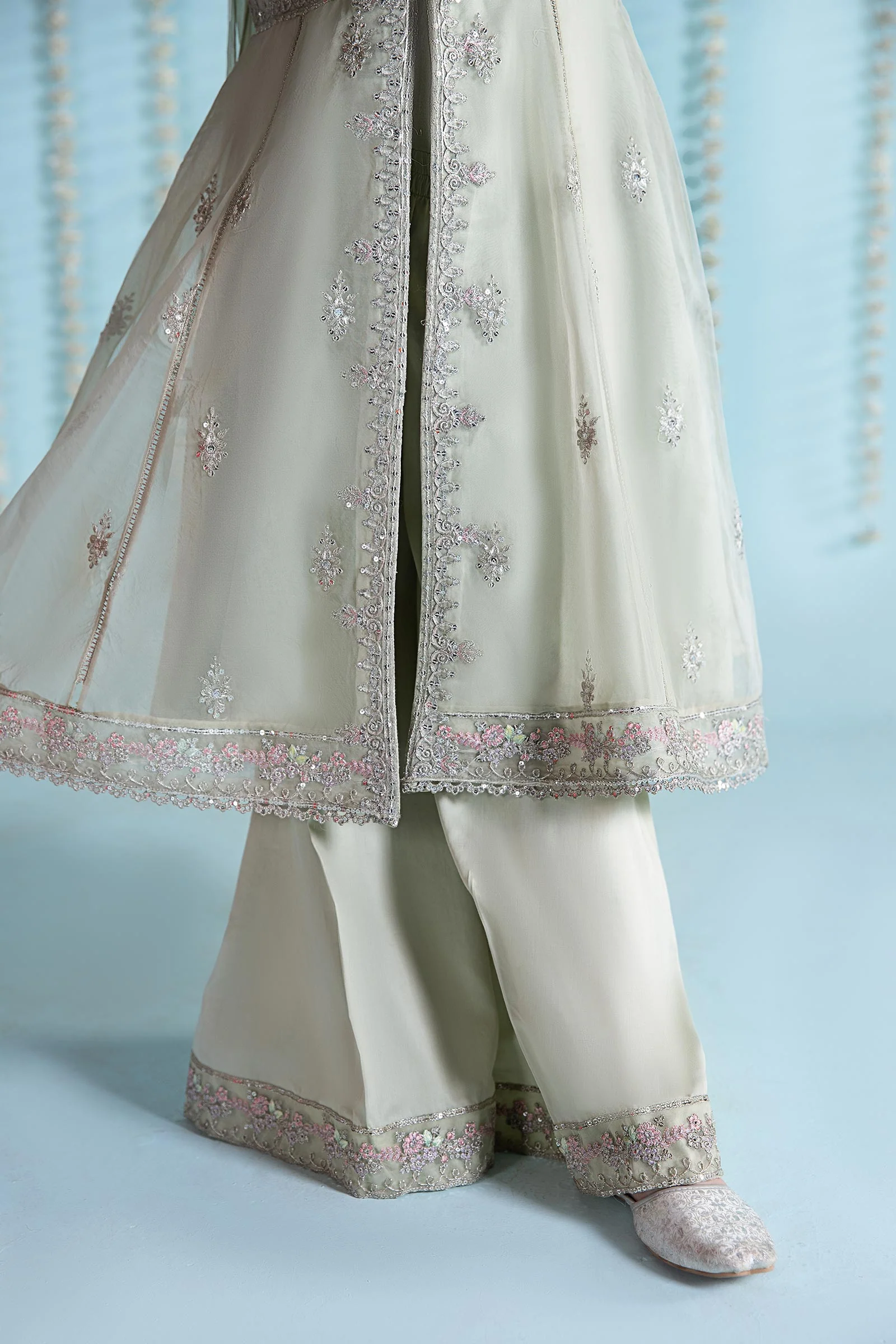 3 Piece Embroidered Organza Suit - Image 4