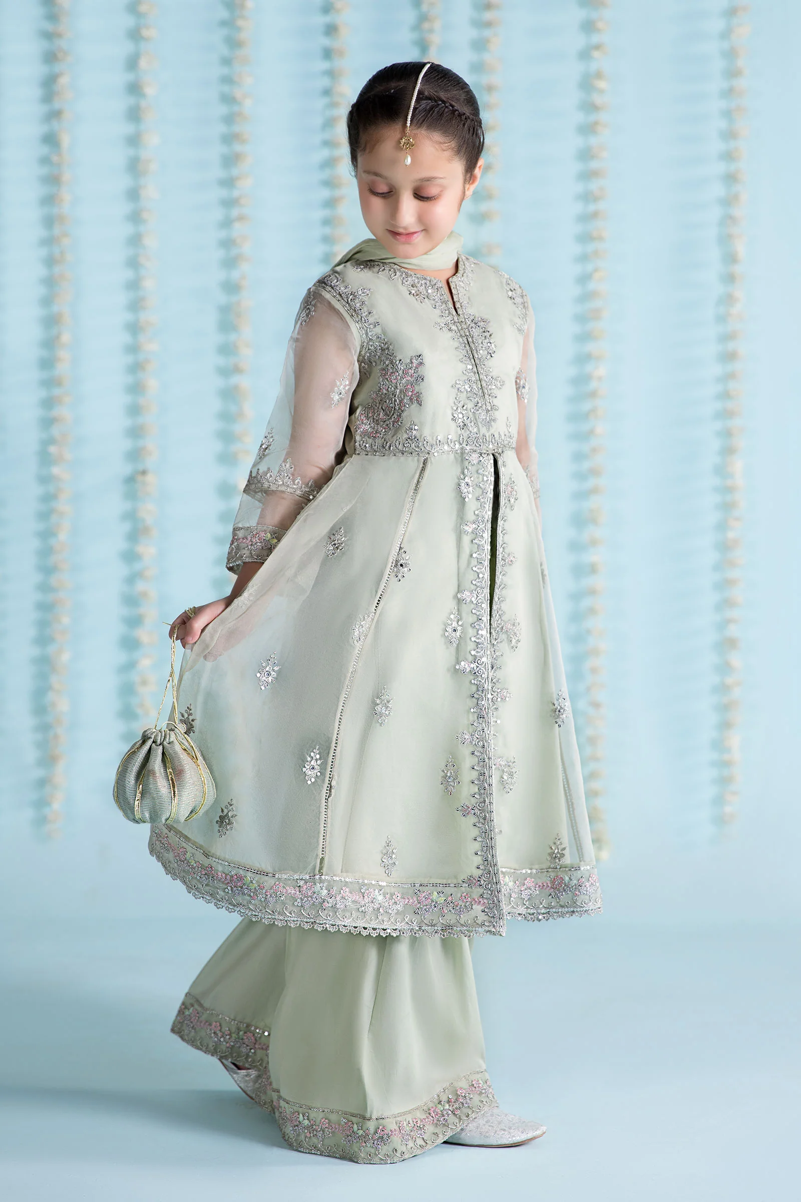3 Piece Embroidered Organza Suit - Image 6