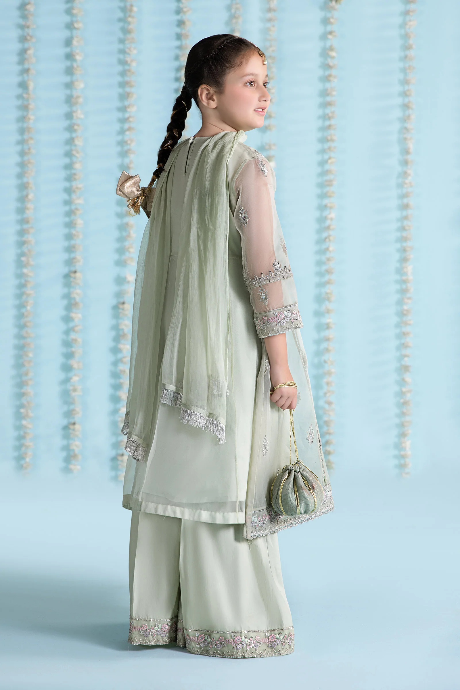 3 Piece Embroidered Organza Suit - Image 7