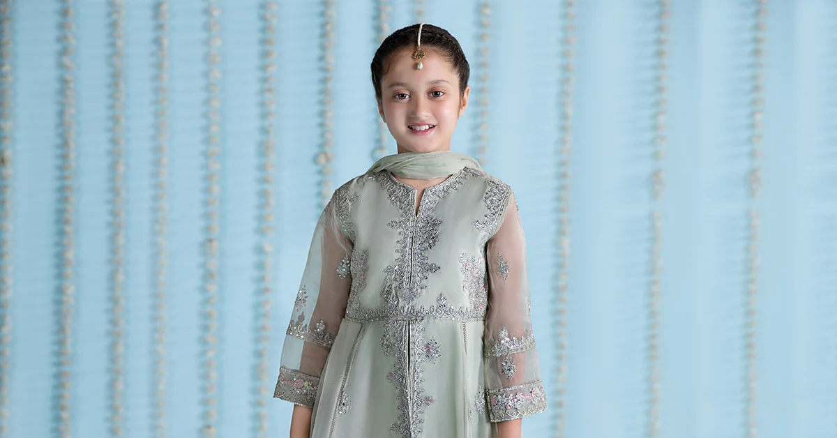 3 Piece Embroidered Organza Suit - Image 8
