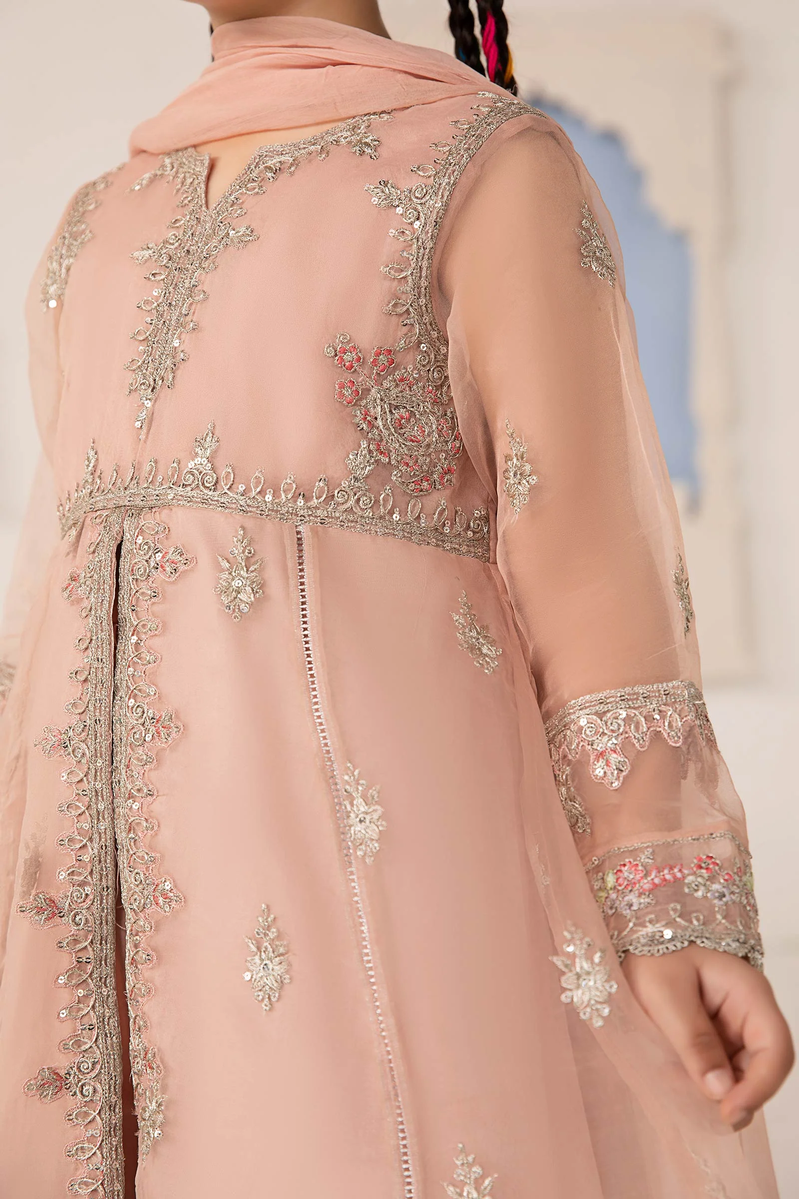 3 Piece Embroidered Organza Suit - Image 2