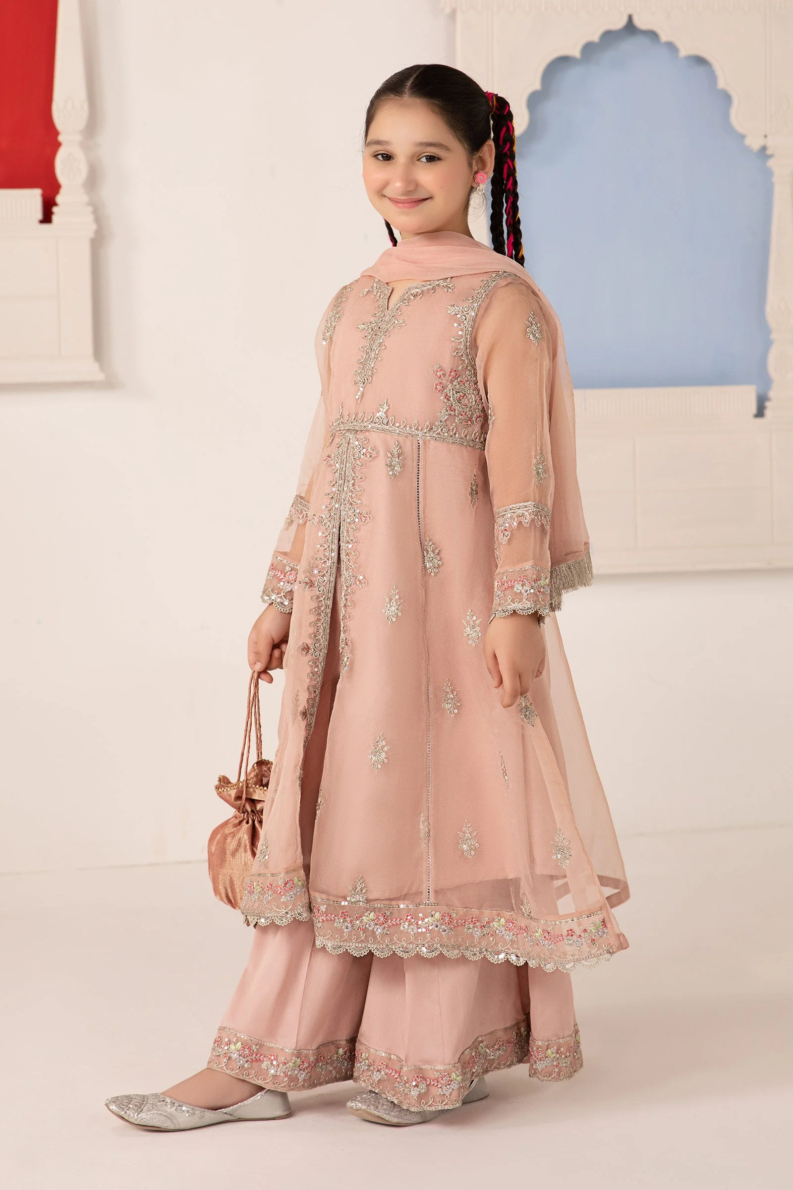 3 Piece Embroidered Organza Suit - Image 3