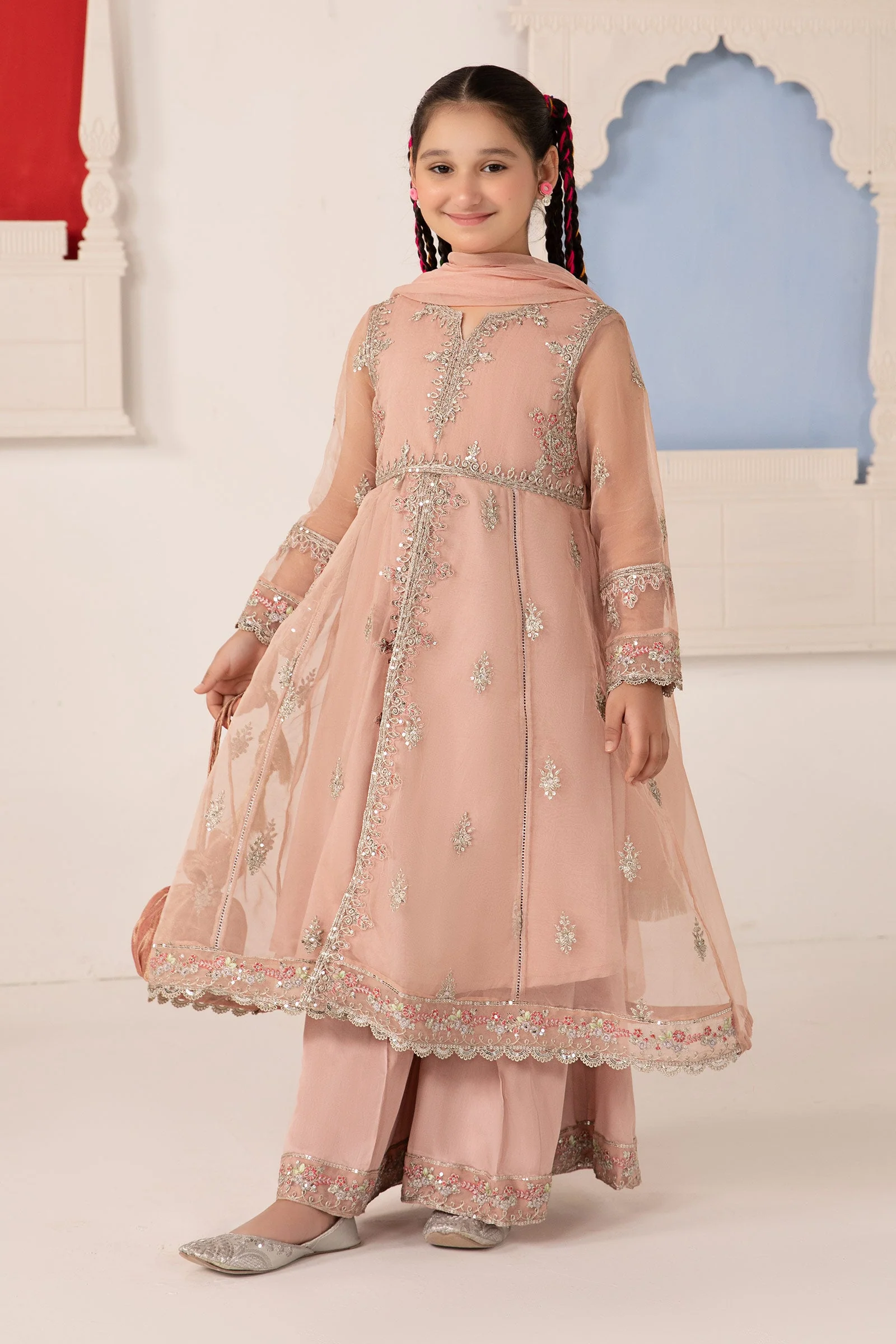 3 Piece Embroidered Organza Suit - Image 4