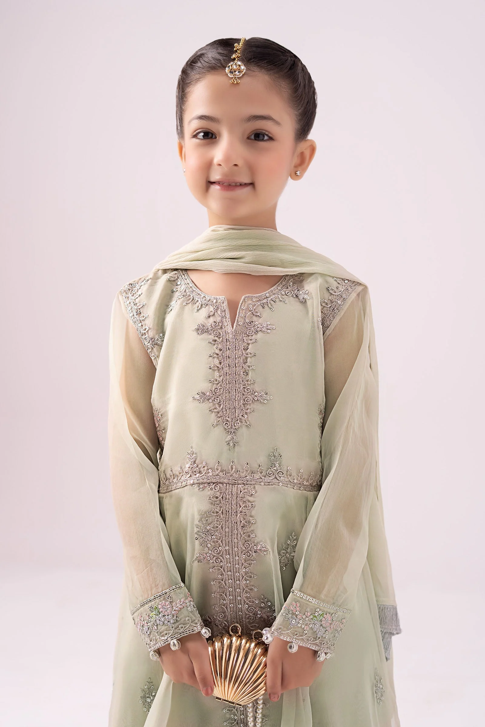3 Piece Embroidered Organza Suit - Image 2