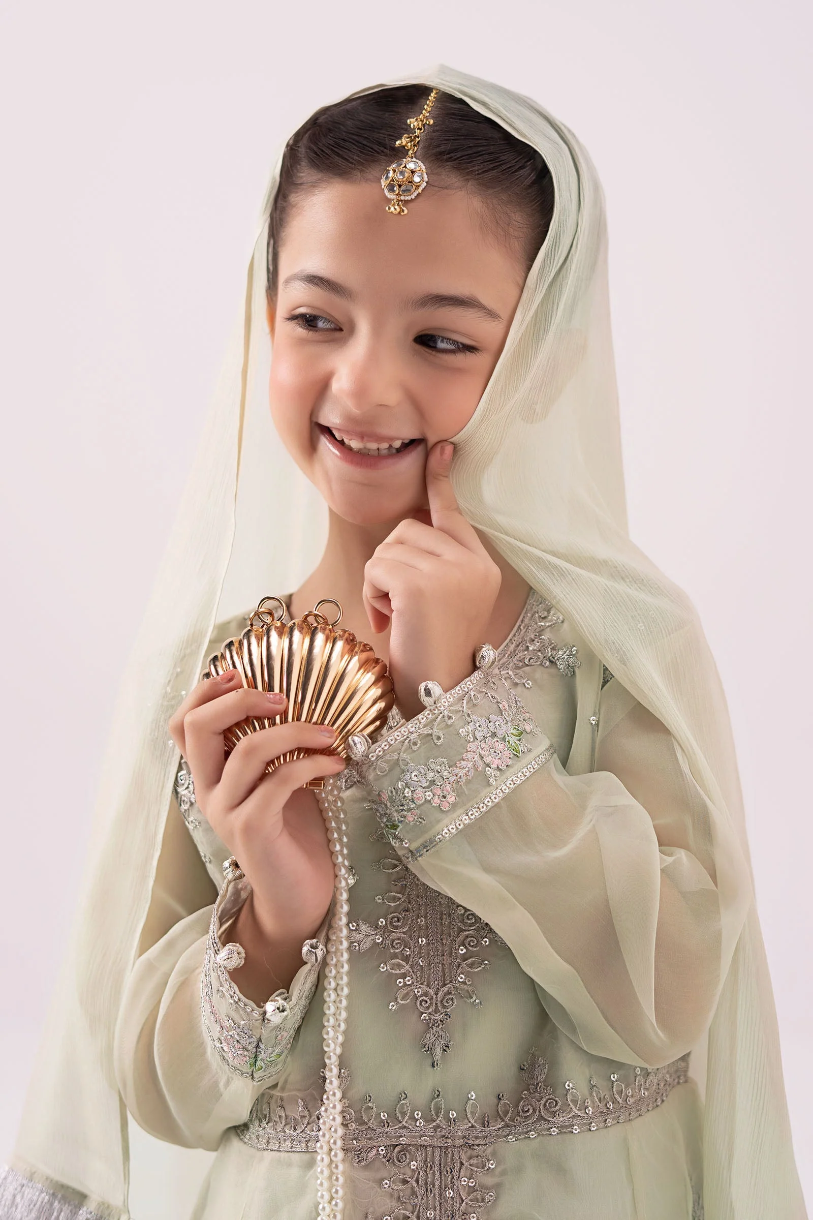 3 Piece Embroidered Organza Suit - Image 5