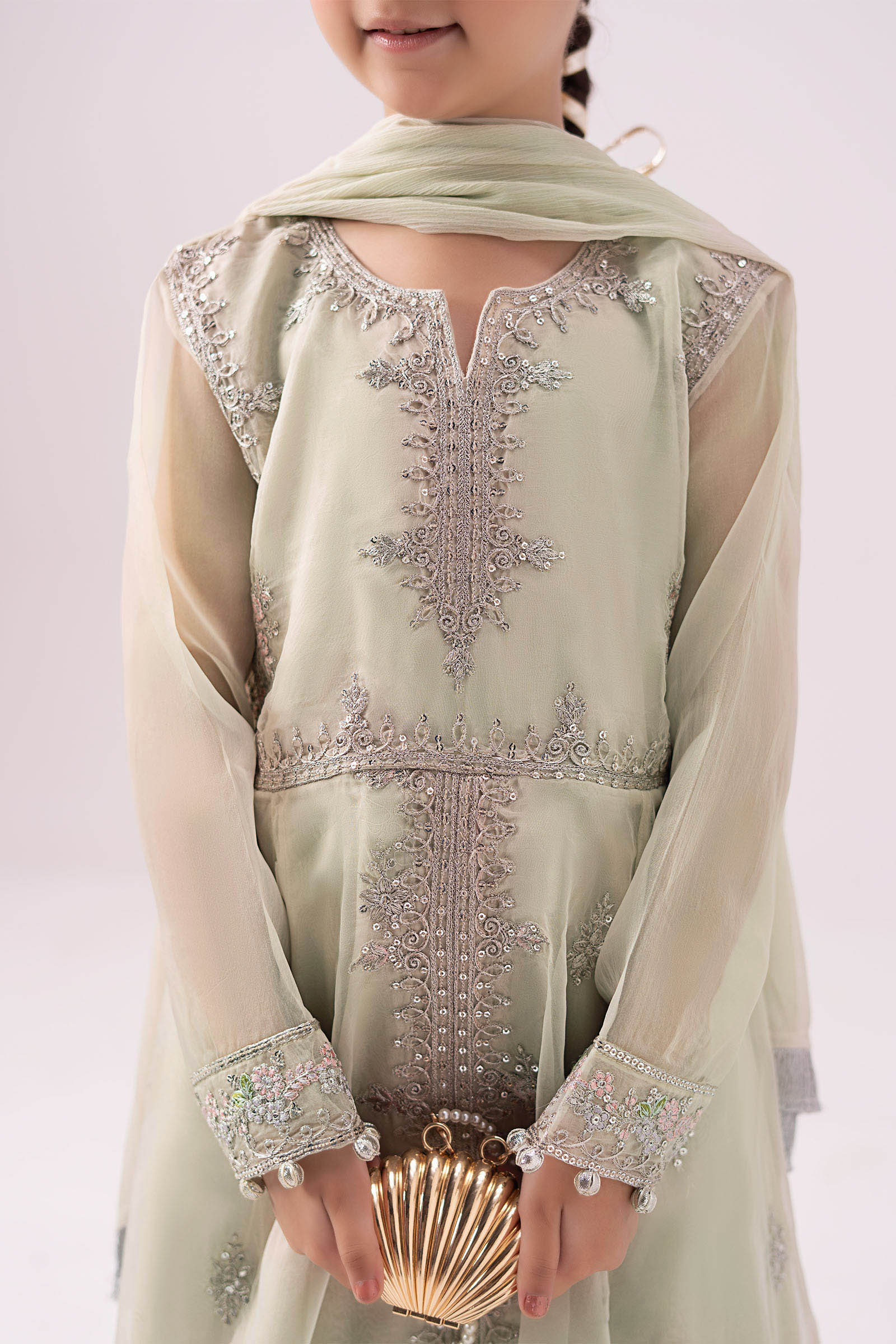 3 Piece Embroidered Organza Suit - Image 6