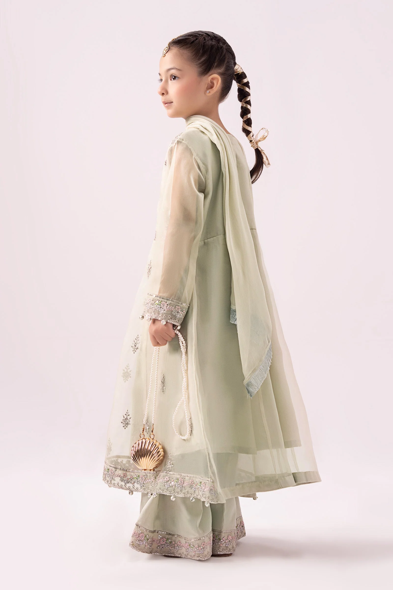 3 Piece Embroidered Organza Suit - Image 9