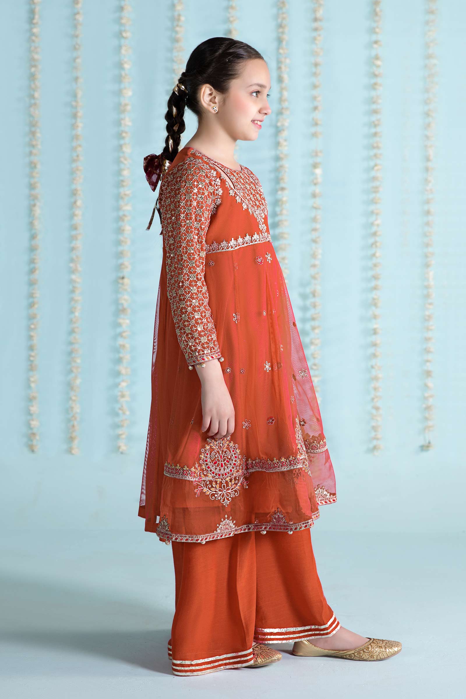 3 Piece Embroidered Net Suit - Image 5