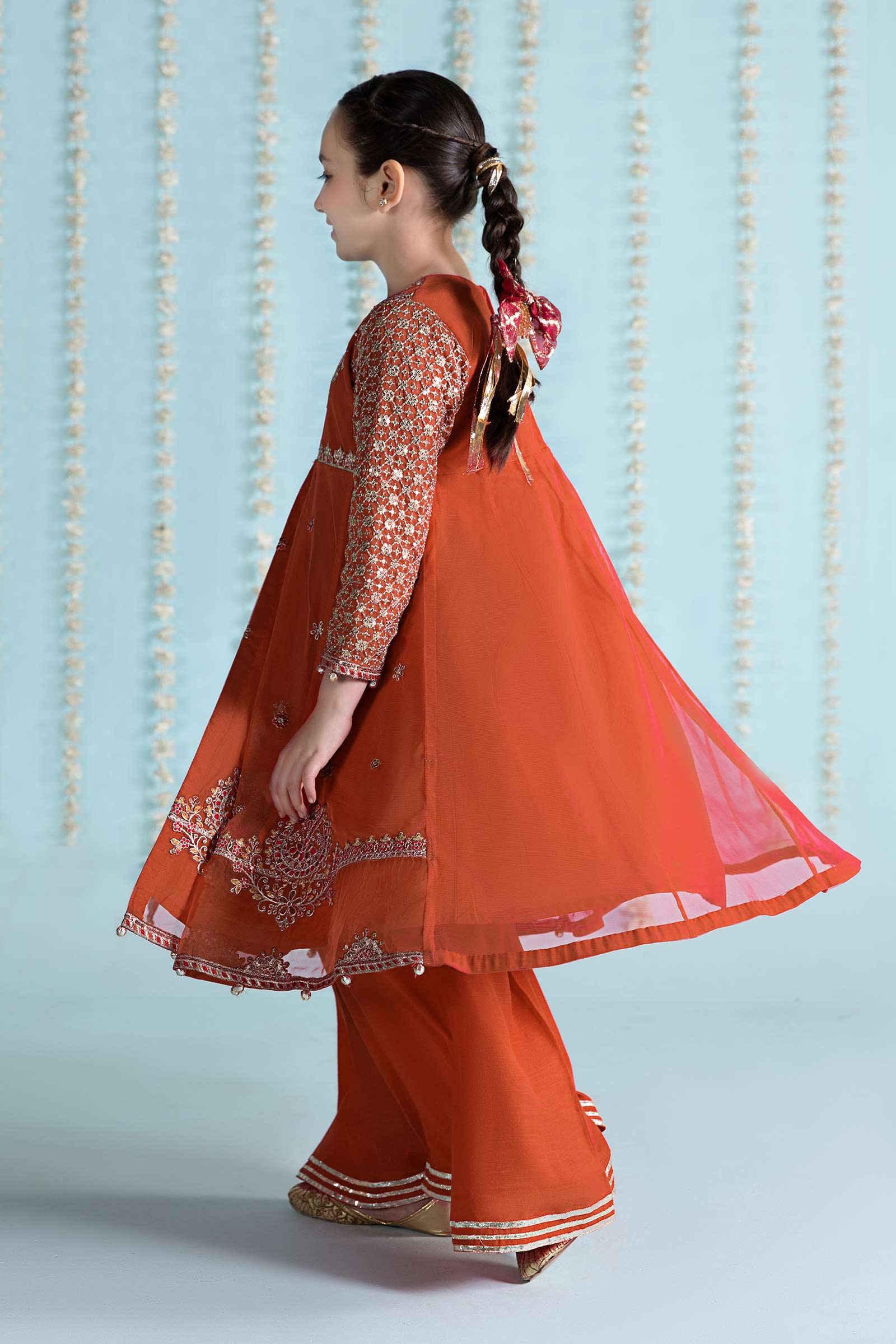 3 Piece Embroidered Net Suit - Image 6
