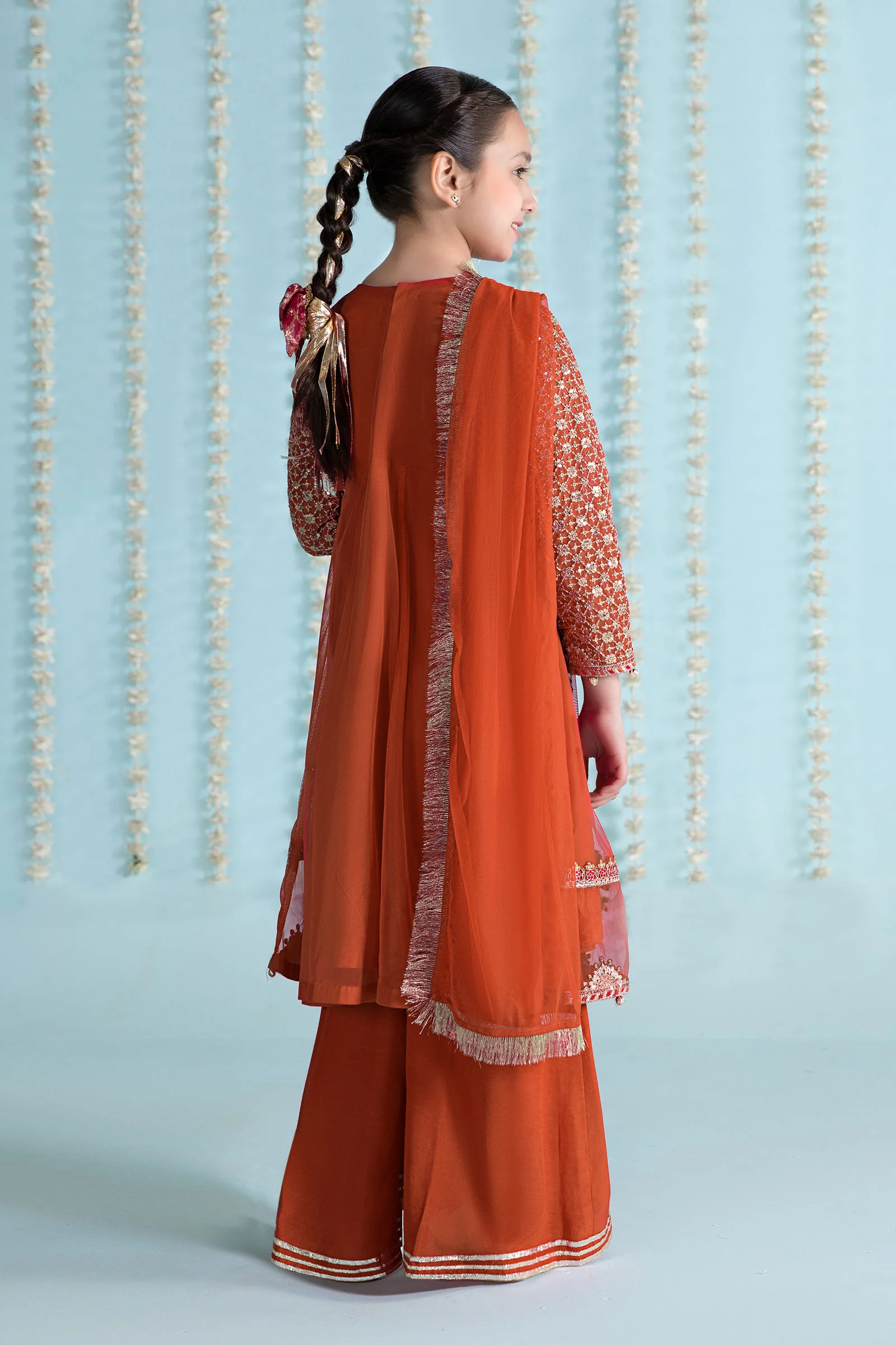 3 Piece Embroidered Net Suit - Image 7
