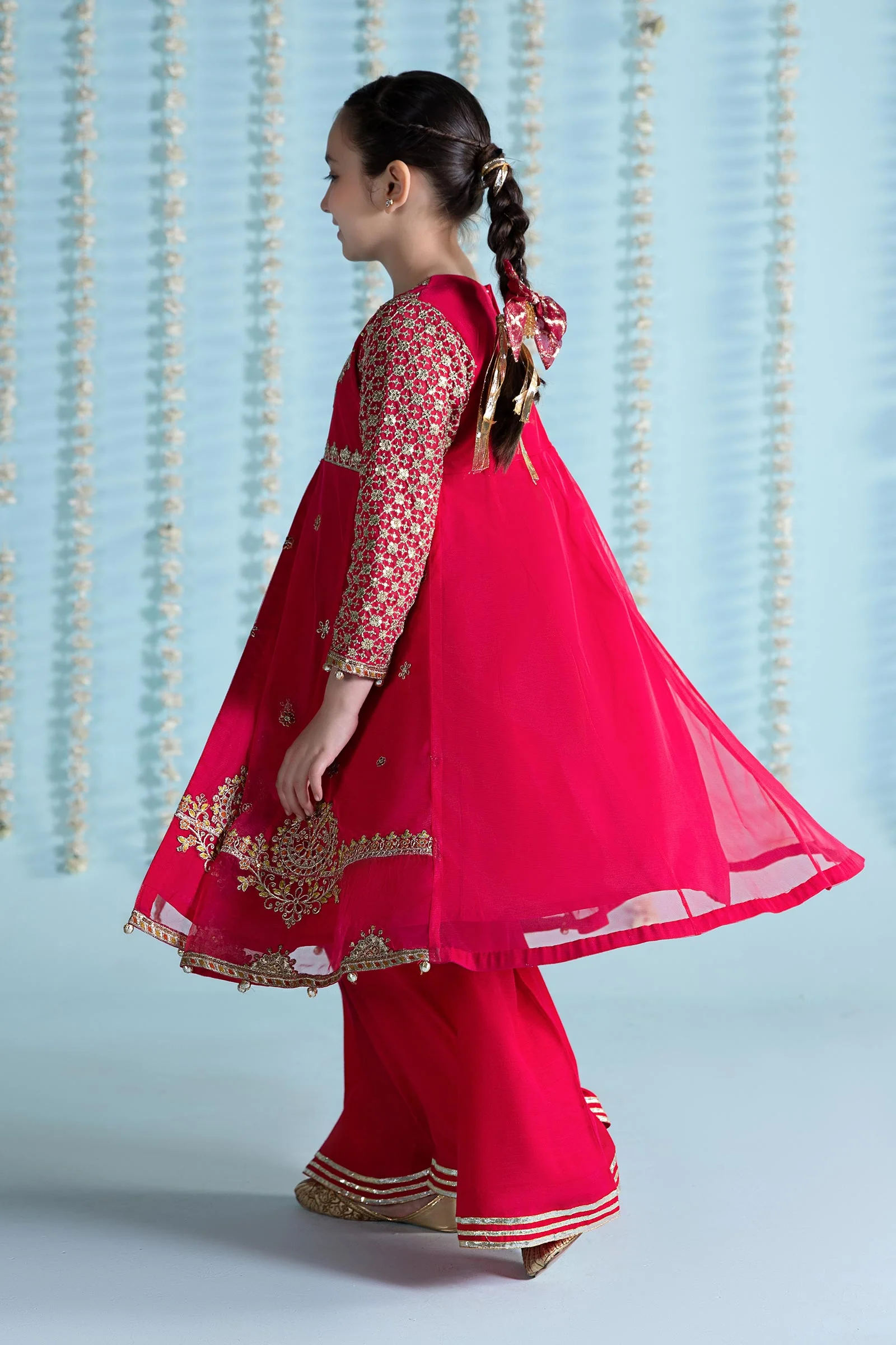 3 Piece Embroidered Net Suit - Image 6
