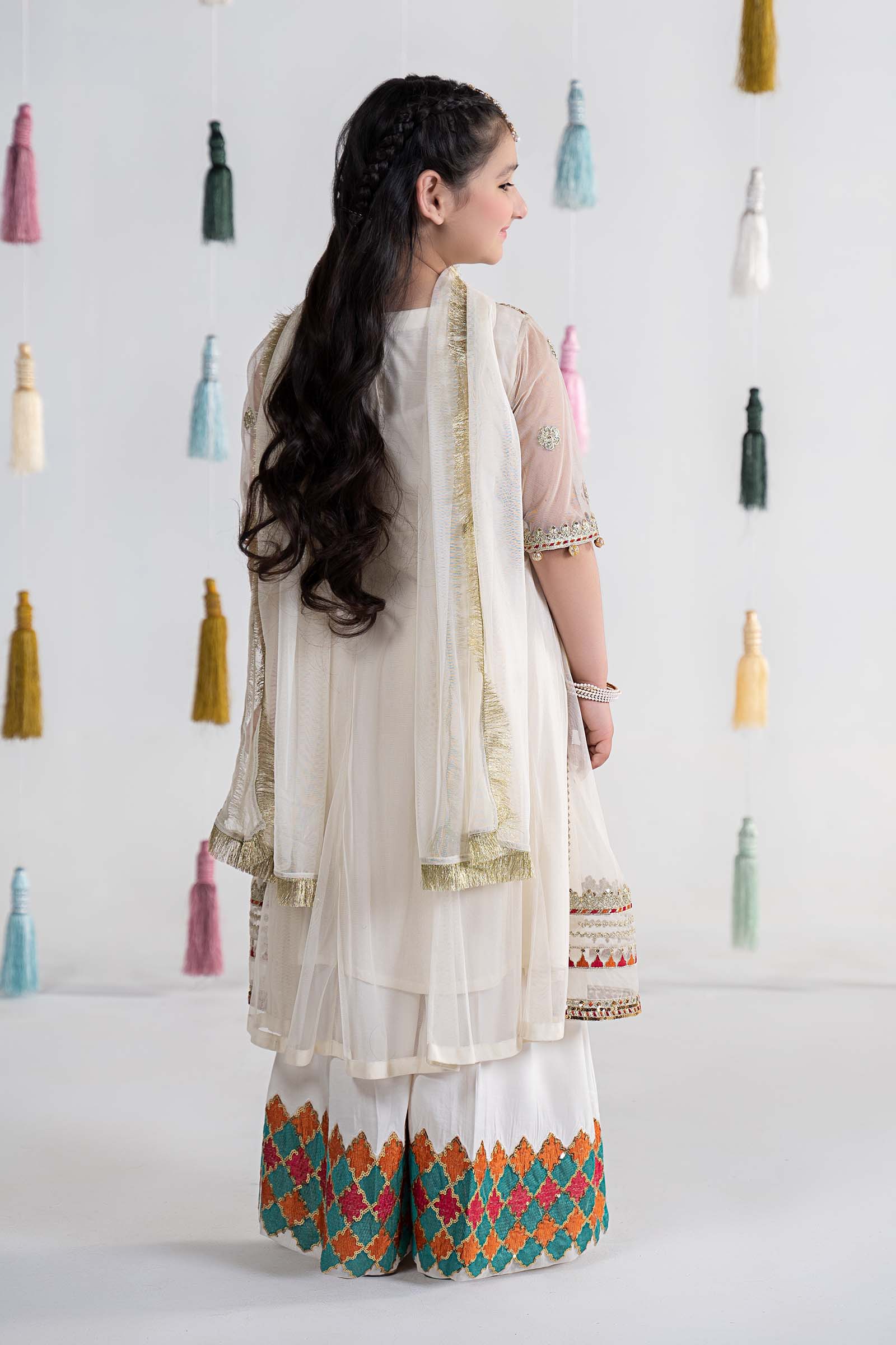 3 Piece Embroidered Net Suit - Image 6