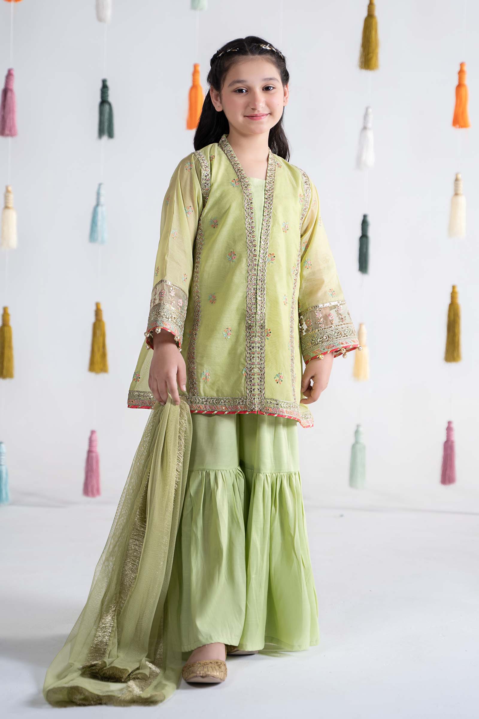 3 Piece Embroidered Paper Cotton Suit
