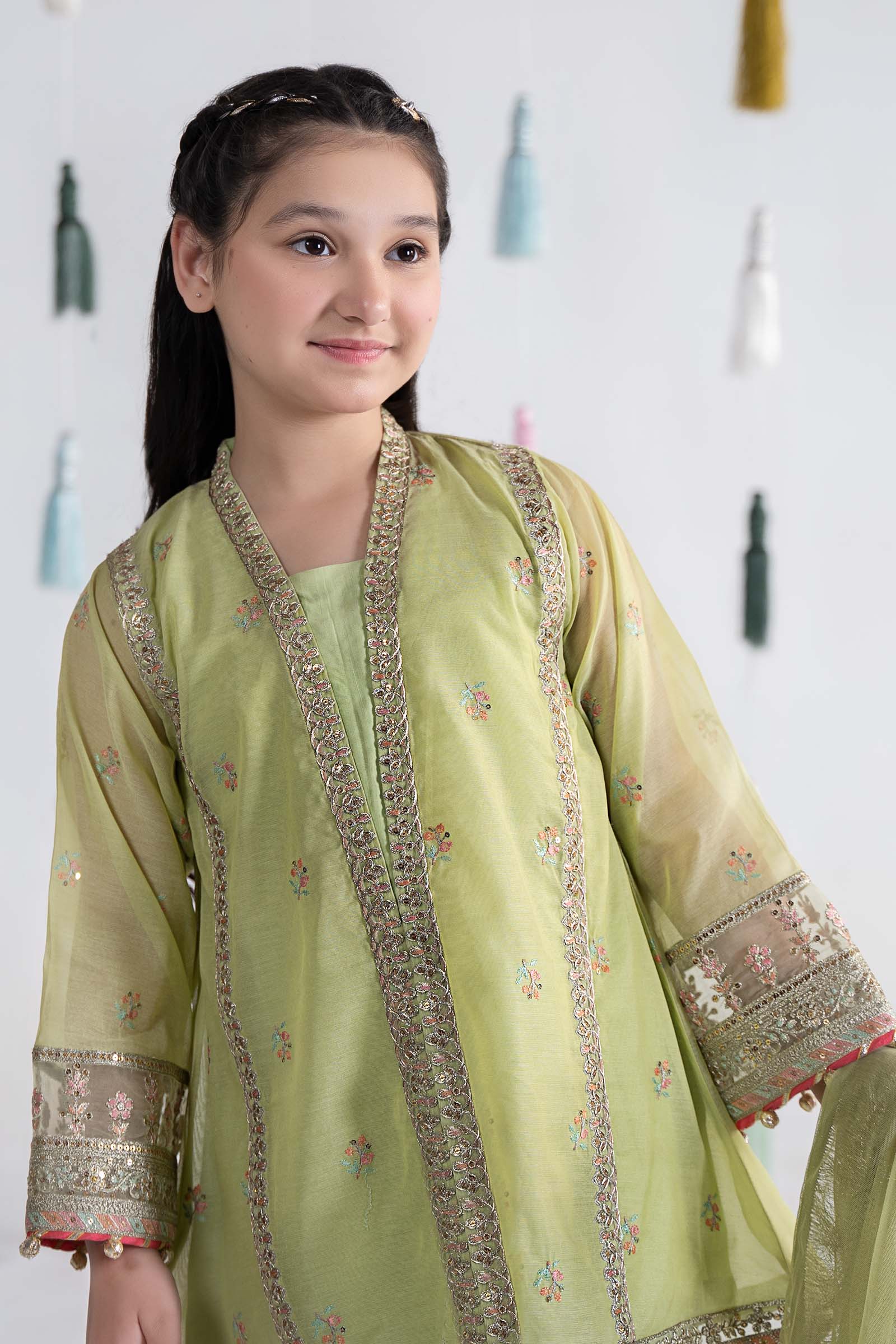 3 Piece Embroidered Paper Cotton Suit - Image 2