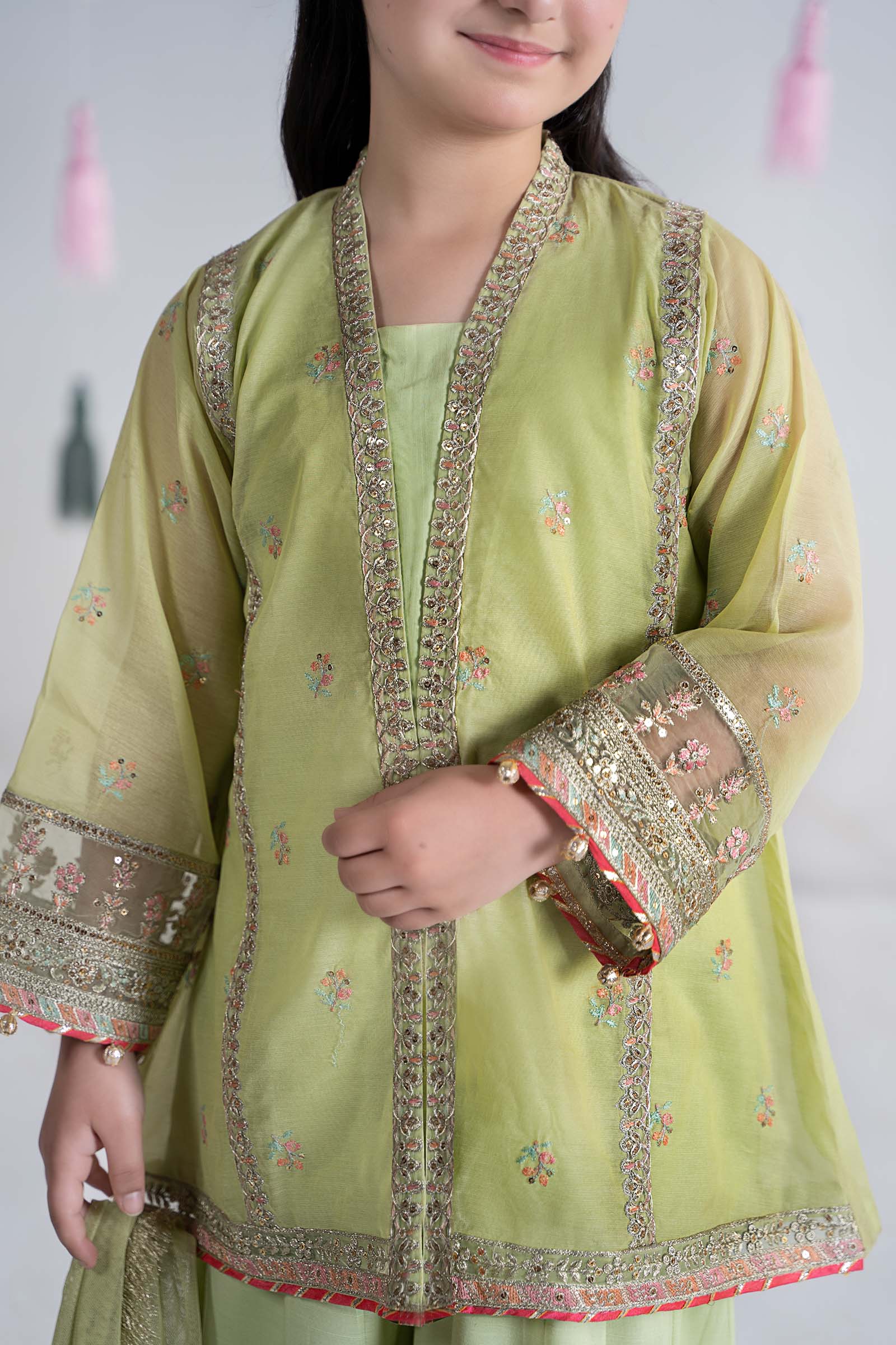 3 Piece Embroidered Paper Cotton Suit - Image 3