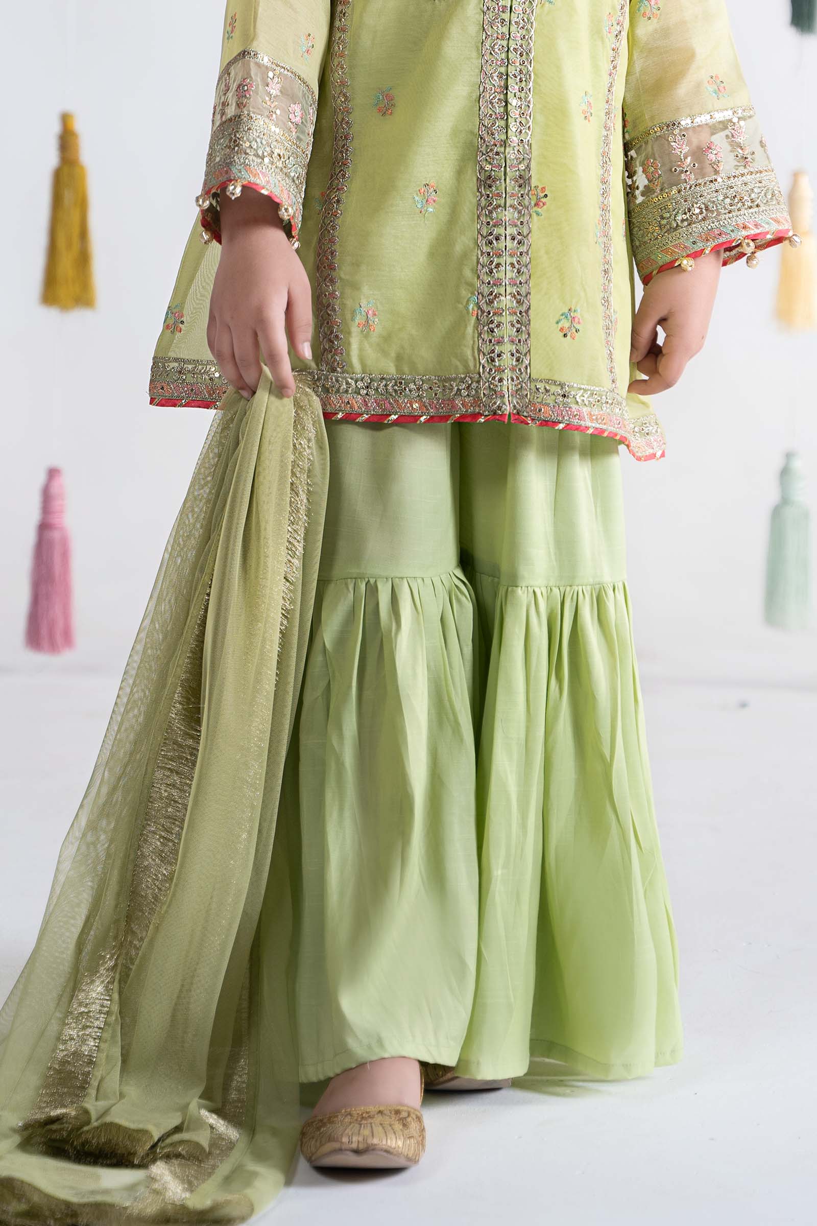 3 Piece Embroidered Paper Cotton Suit - Image 4