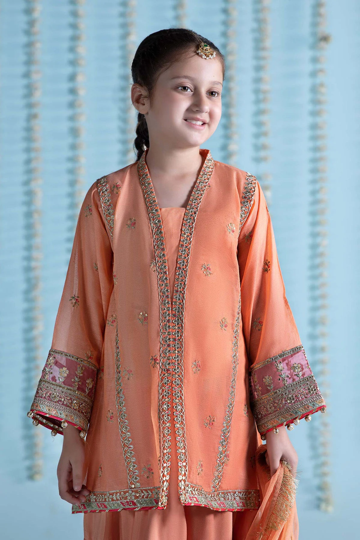 3 Piece Embroidered Paper Cotton Suit - Image 2