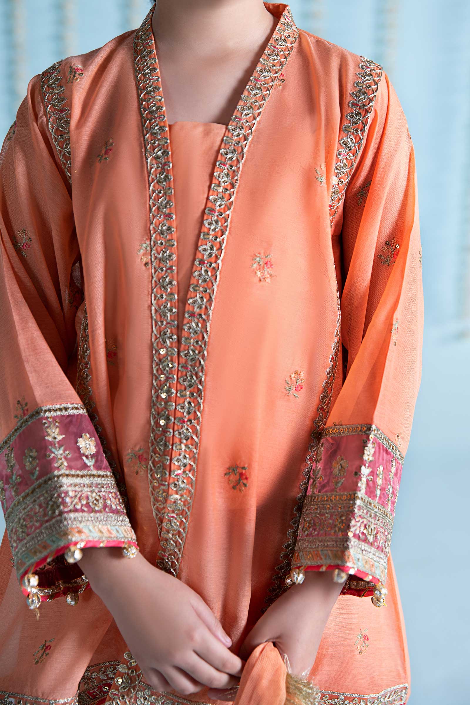3 Piece Embroidered Paper Cotton Suit - Image 3