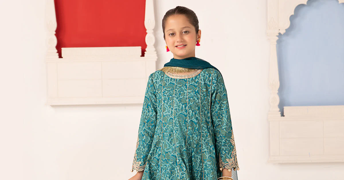 3 Piece Printed Raw Silk Suit - Image 7