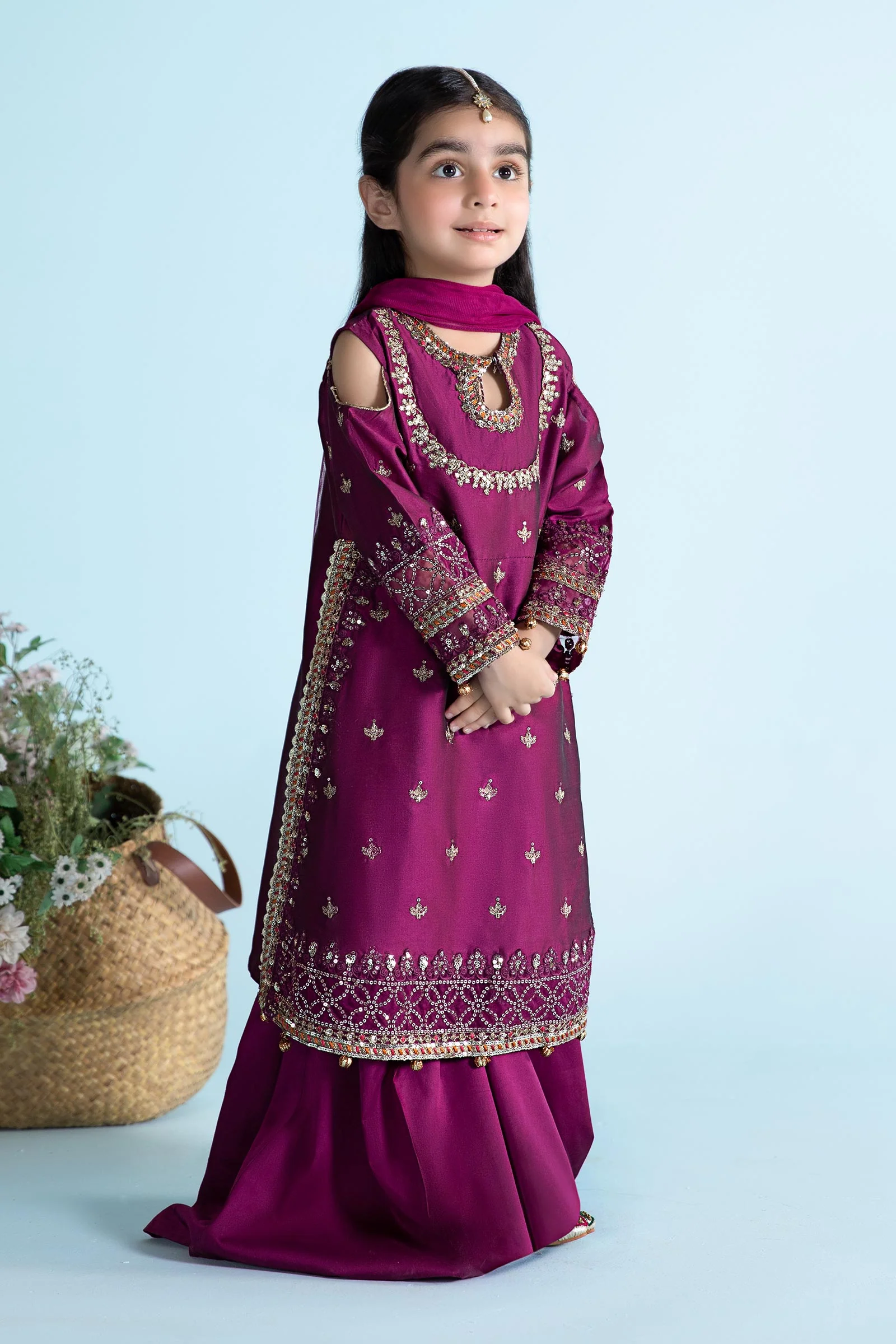 3 Piece Embroidered Cotton Silk Suit - Image 5