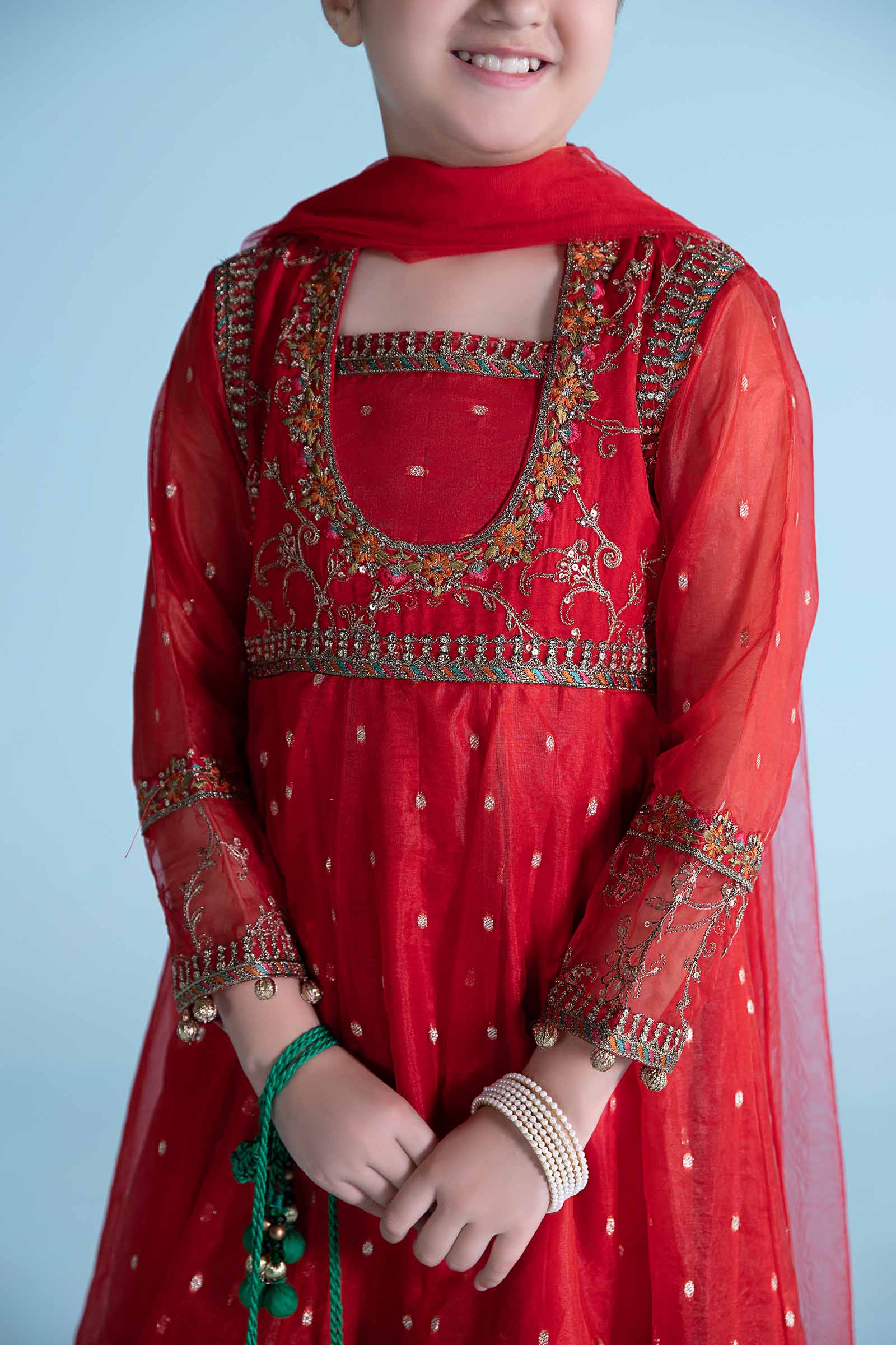 3 Piece Embroidered Lurex Organza Suit - Image 2
