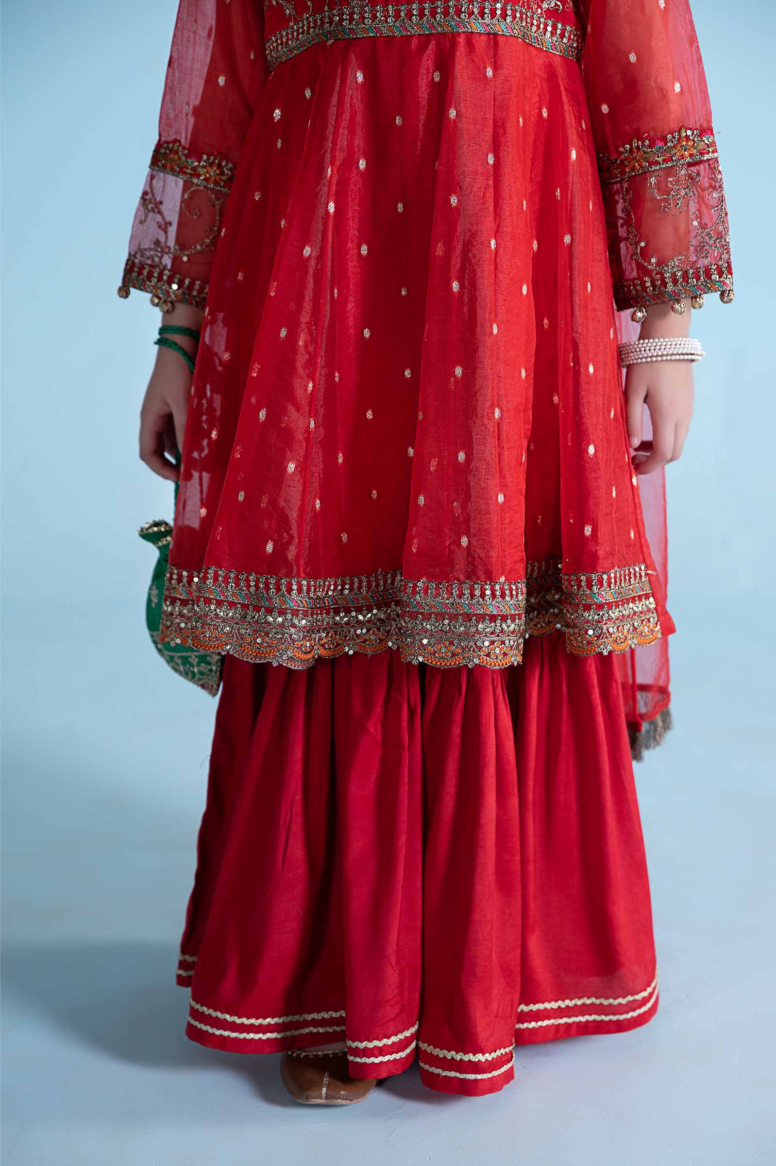 3 Piece Embroidered Lurex Organza Suit - Image 3