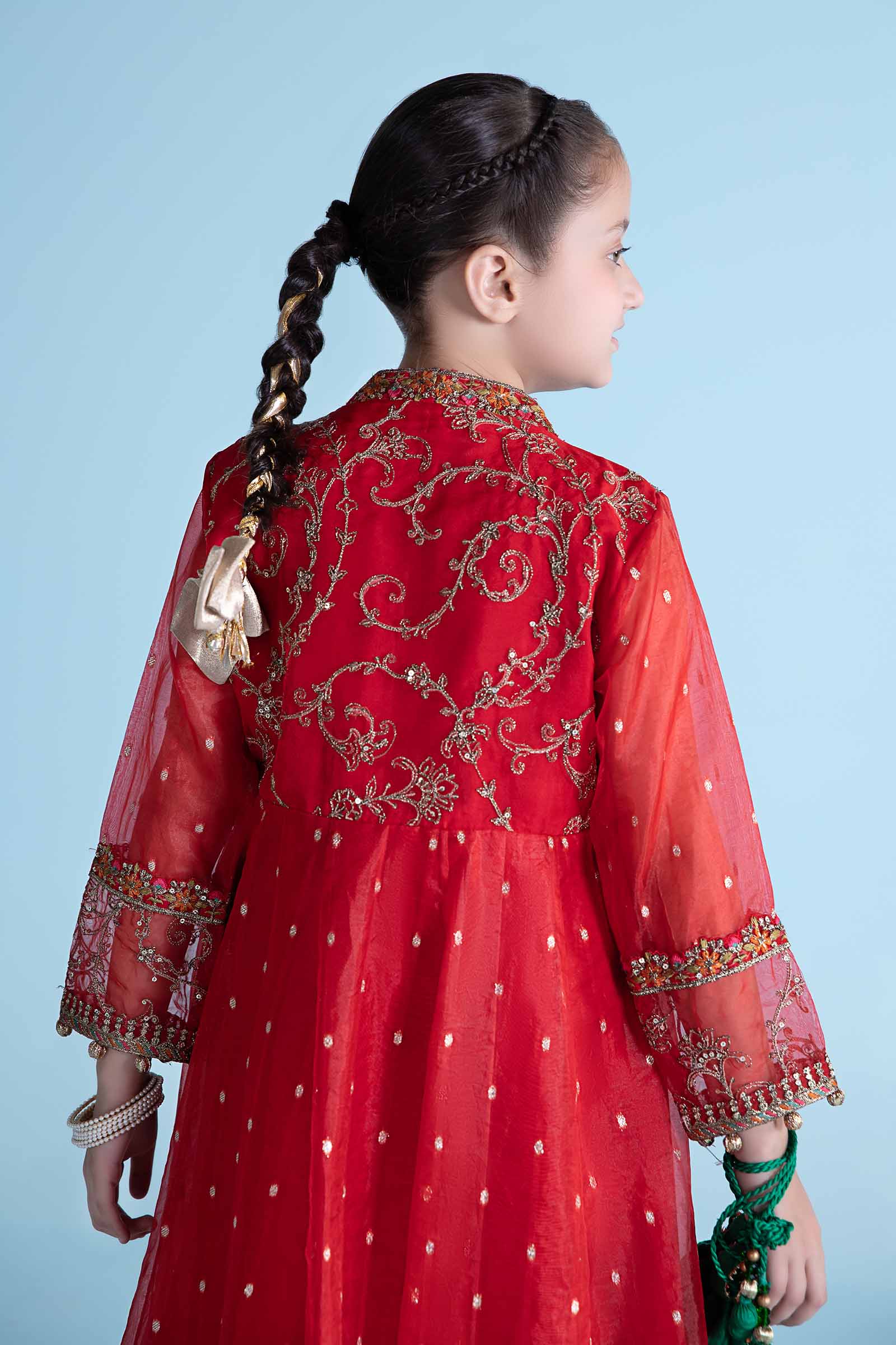 3 Piece Embroidered Lurex Organza Suit - Image 5