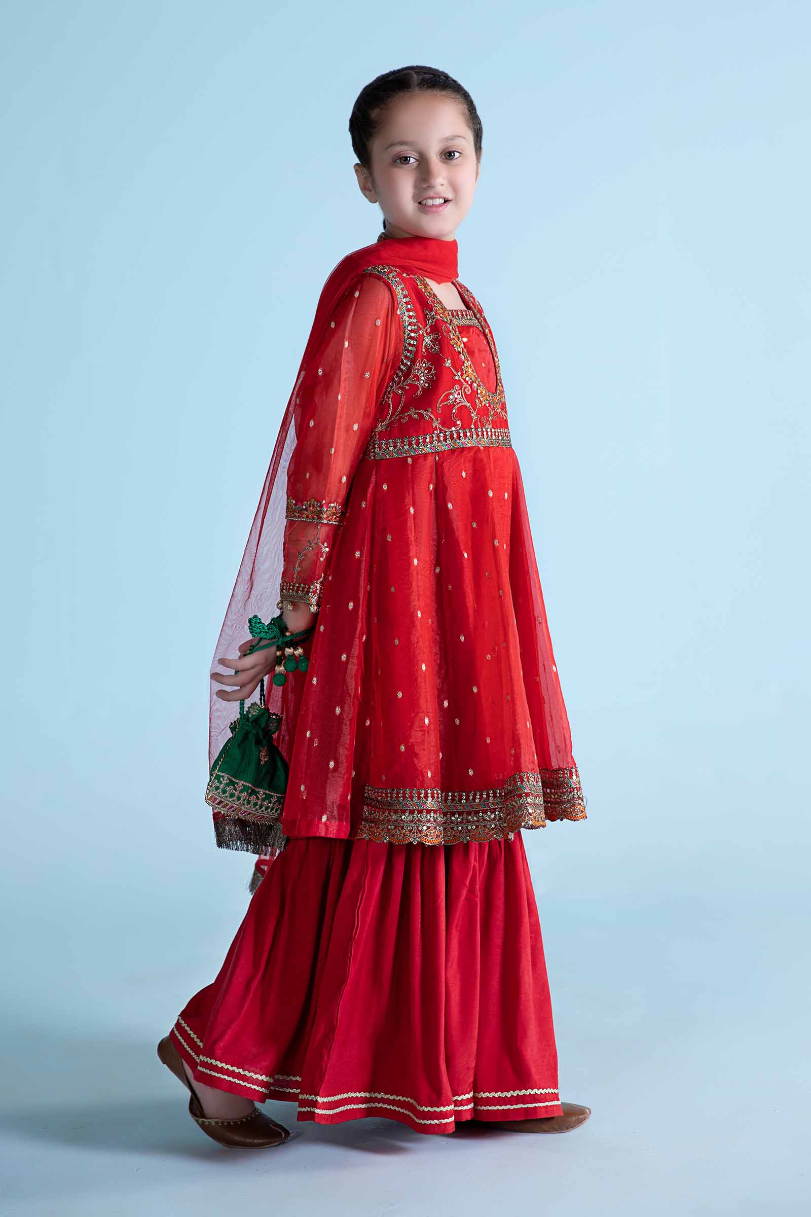 3 Piece Embroidered Lurex Organza Suit - Image 6