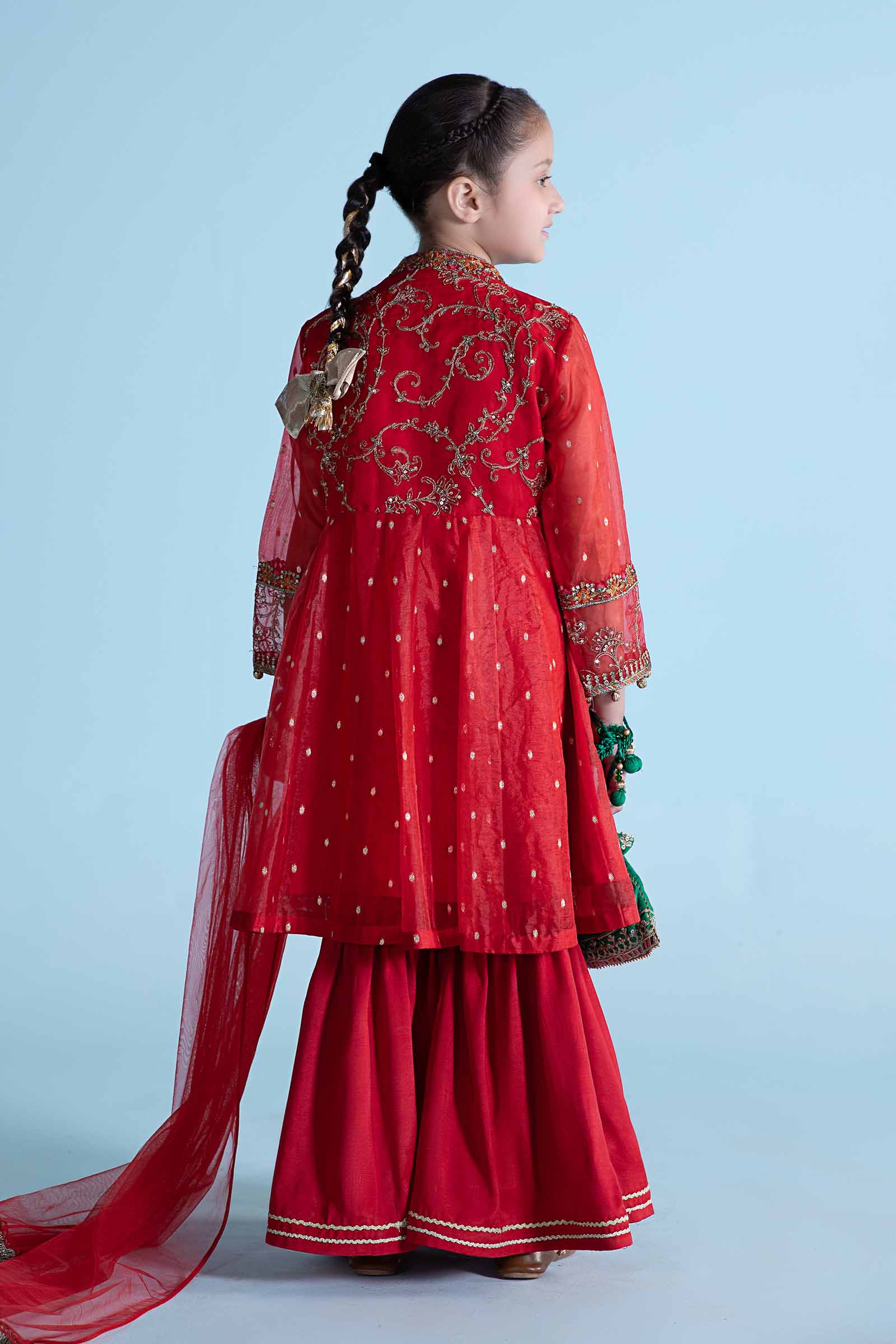 3 Piece Embroidered Lurex Organza Suit - Image 7