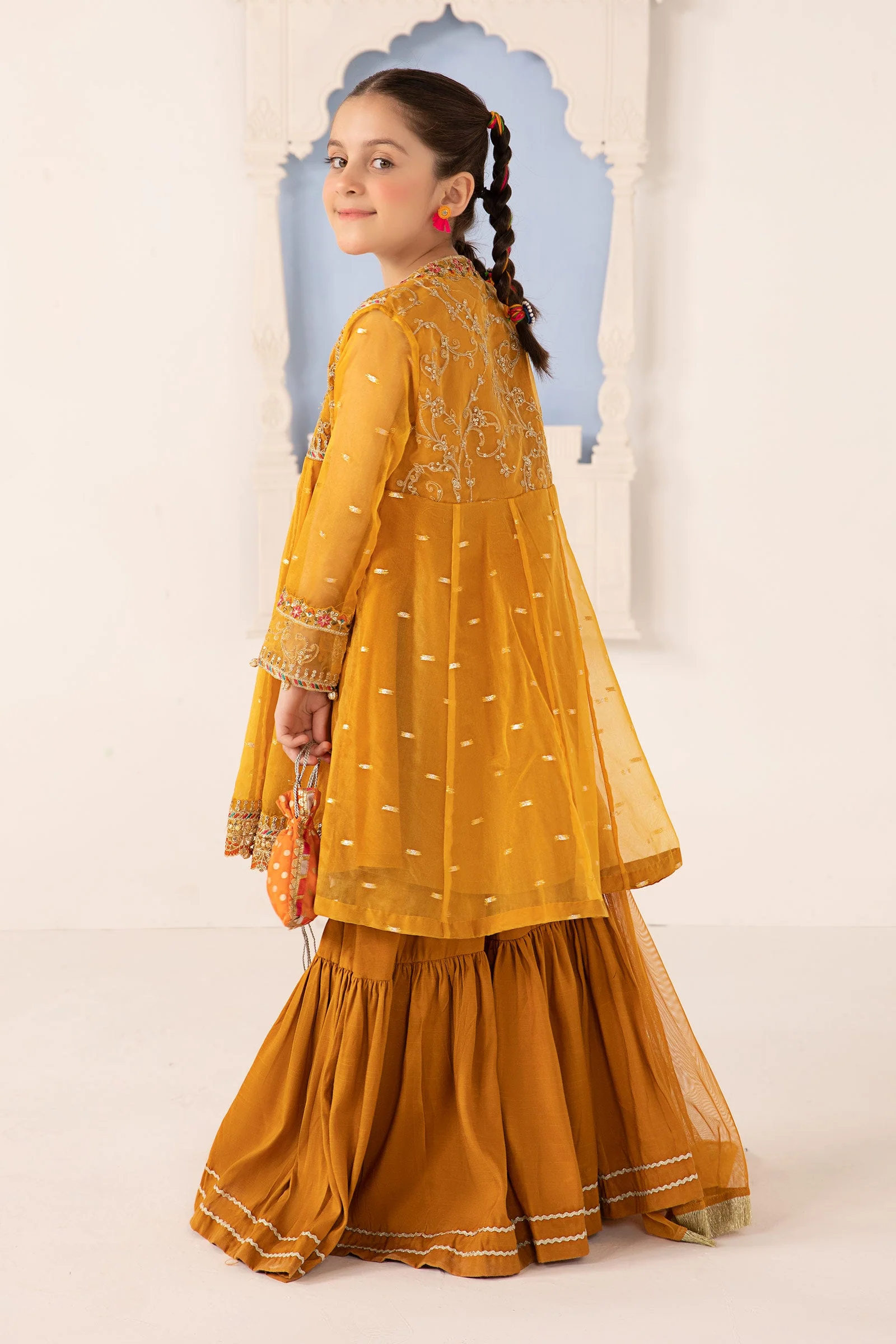 3 Piece Embroidered Lurex Organza Suit - Image 3