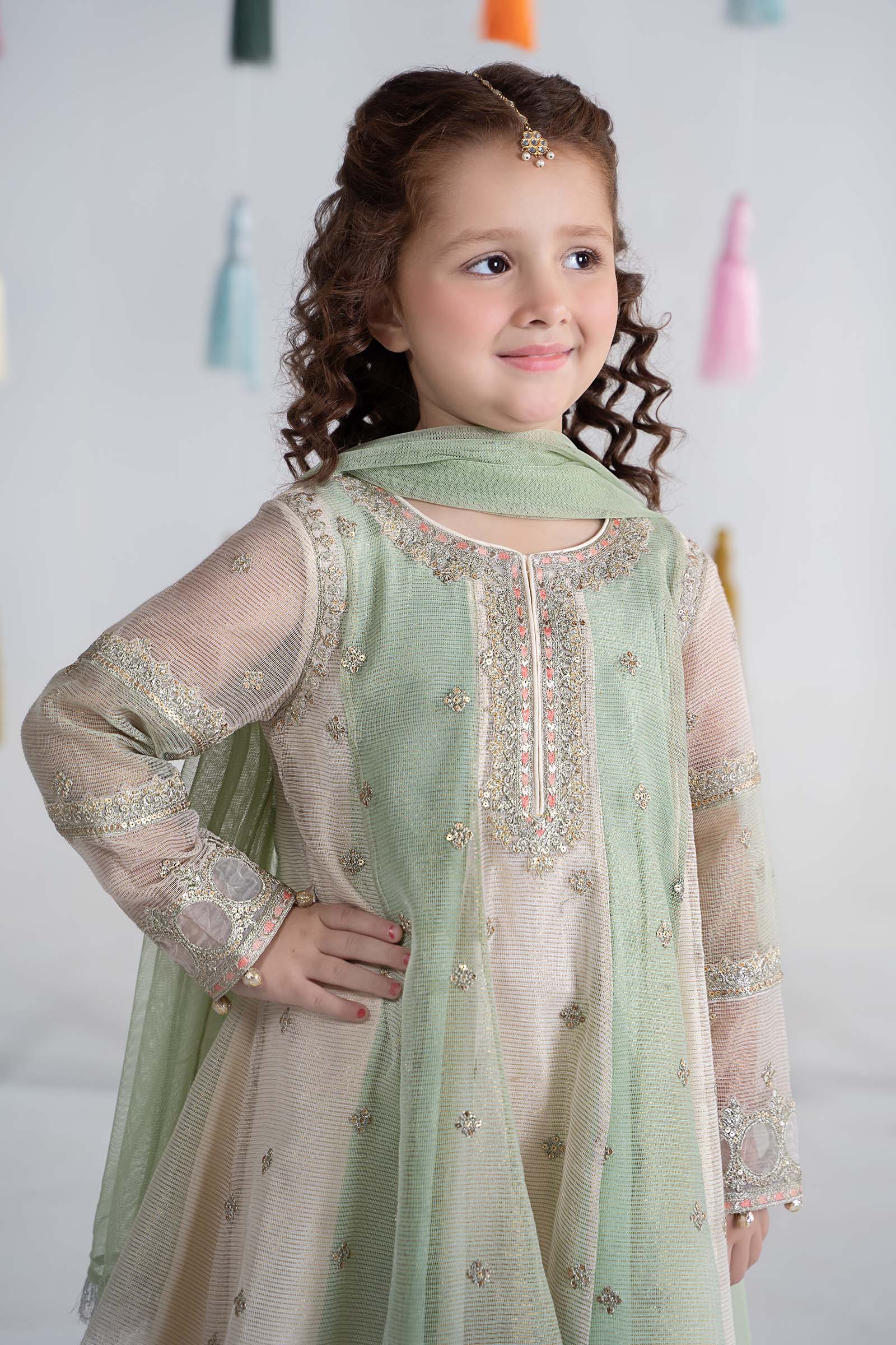 3 Piece Embroidered Cotton Net Suit - Image 2