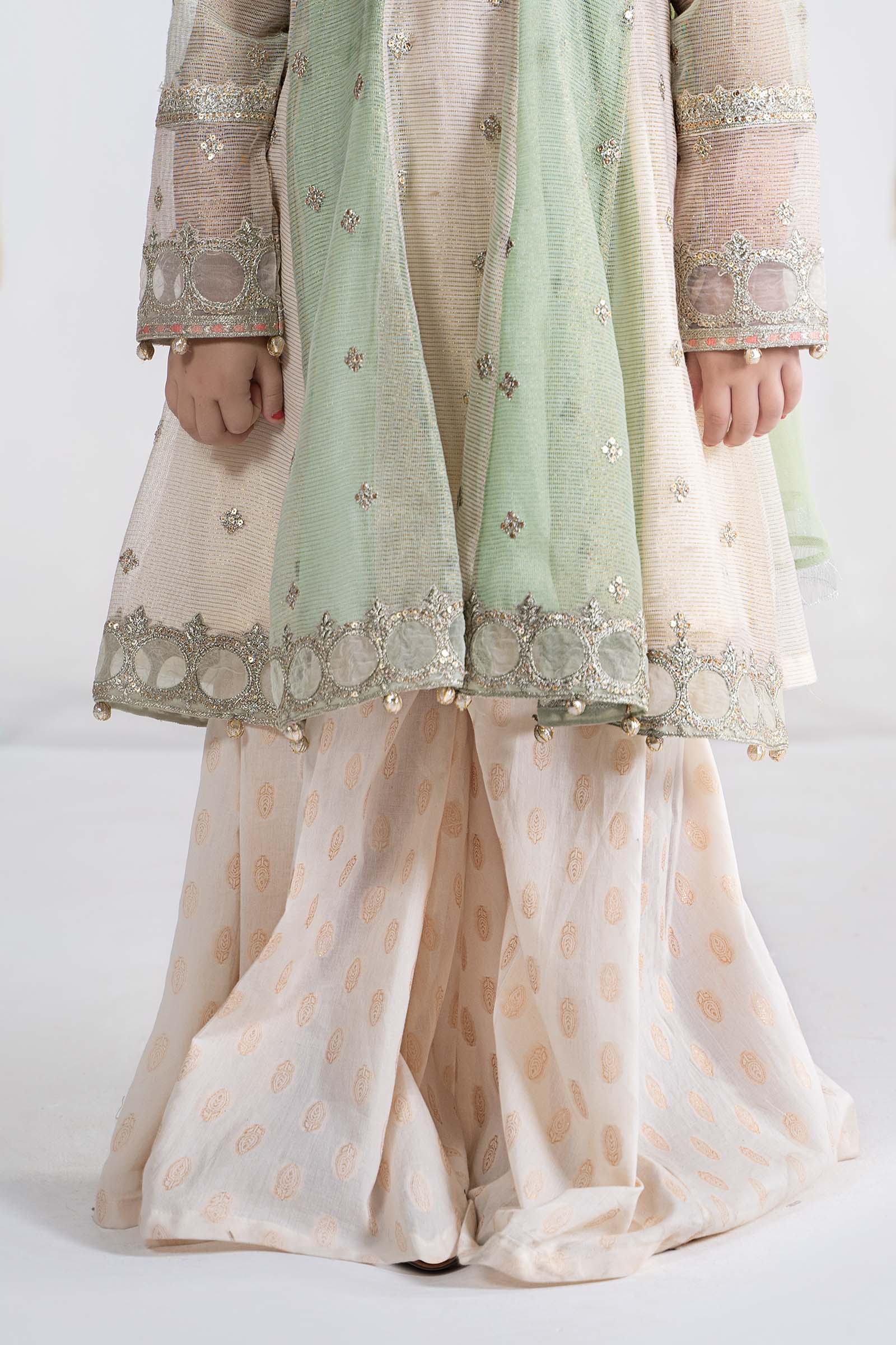 3 Piece Embroidered Cotton Net Suit - Image 5