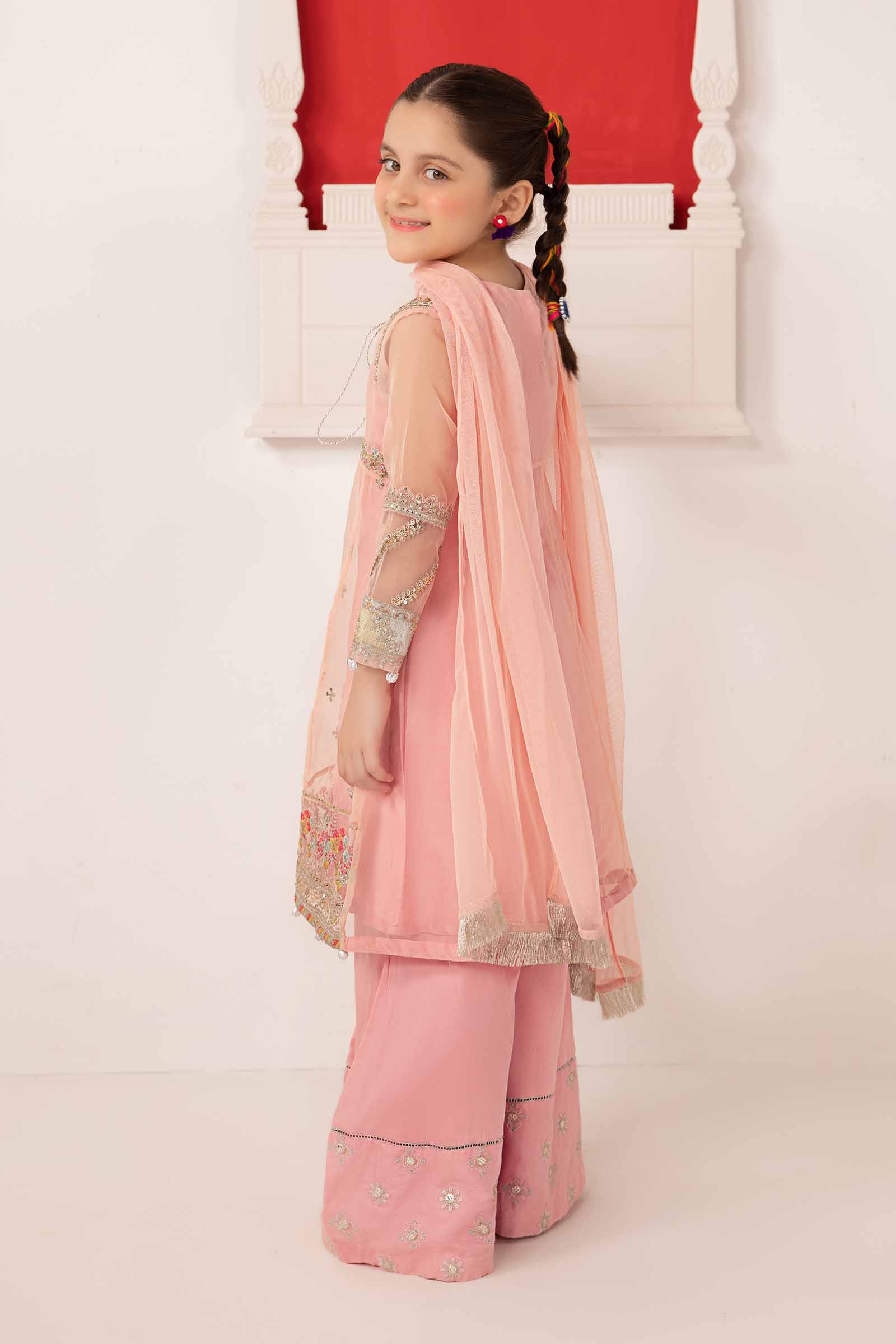 3 Piece Embroidered Organza Suit - Image 4