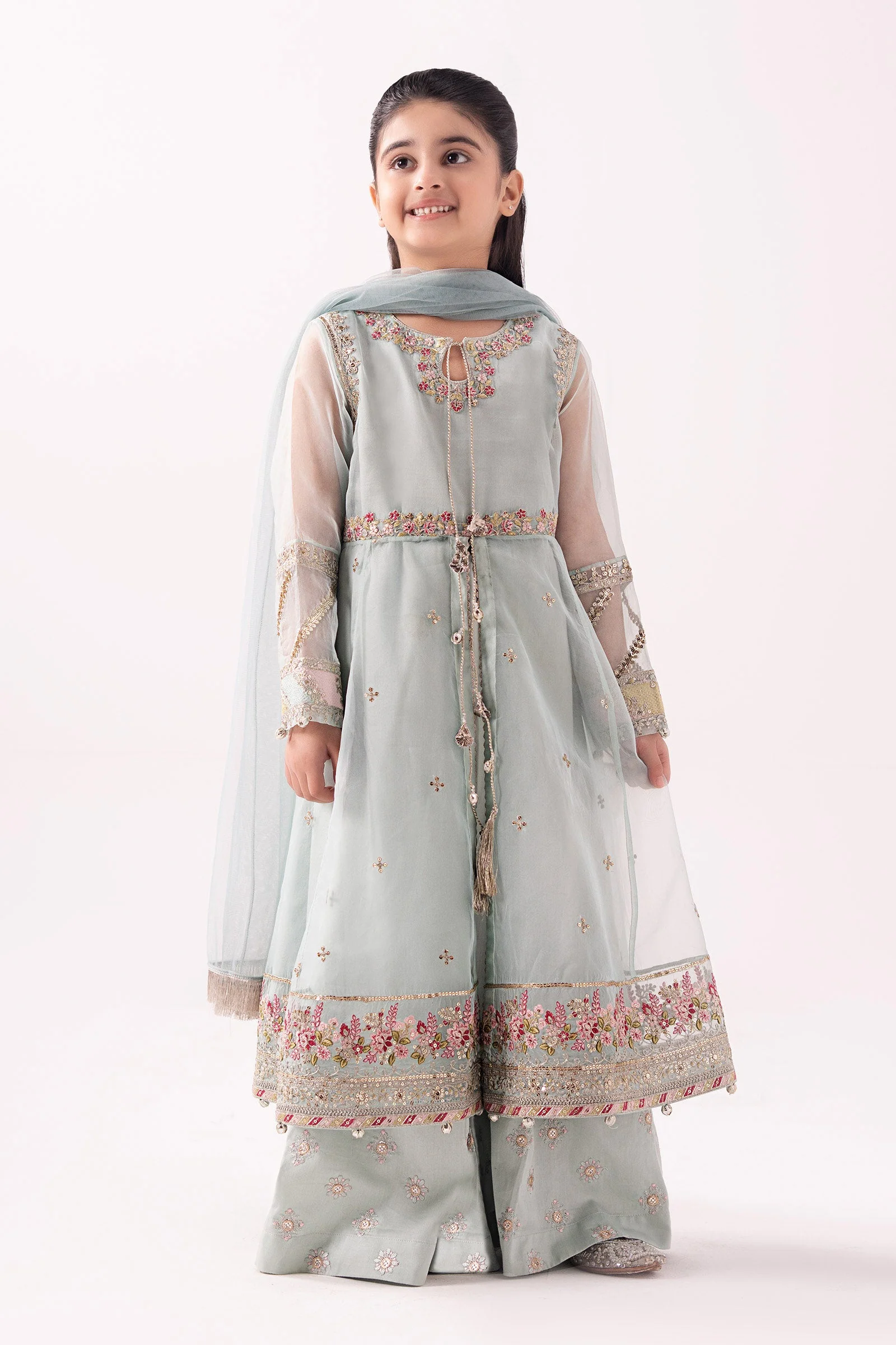 3 Piece Embroidered Organza Suit