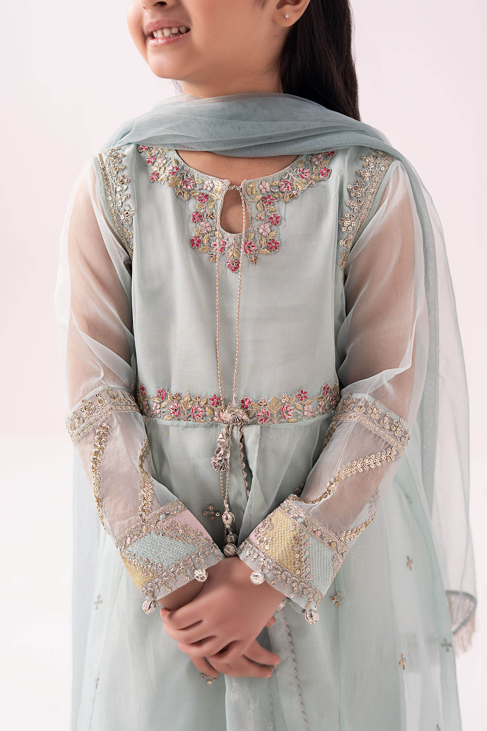 3 Piece Embroidered Organza Suit - Image 3