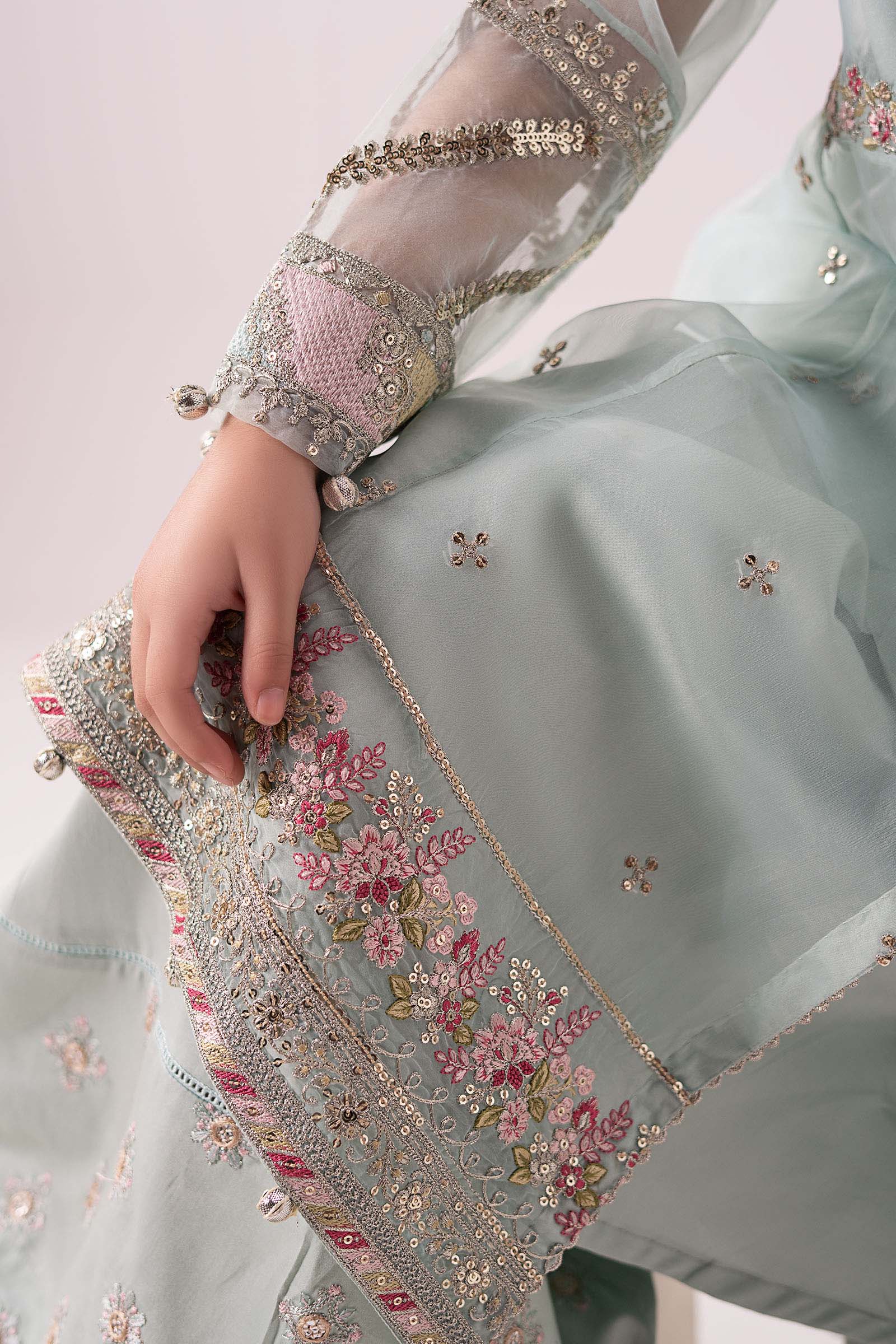 3 Piece Embroidered Organza Suit - Image 4
