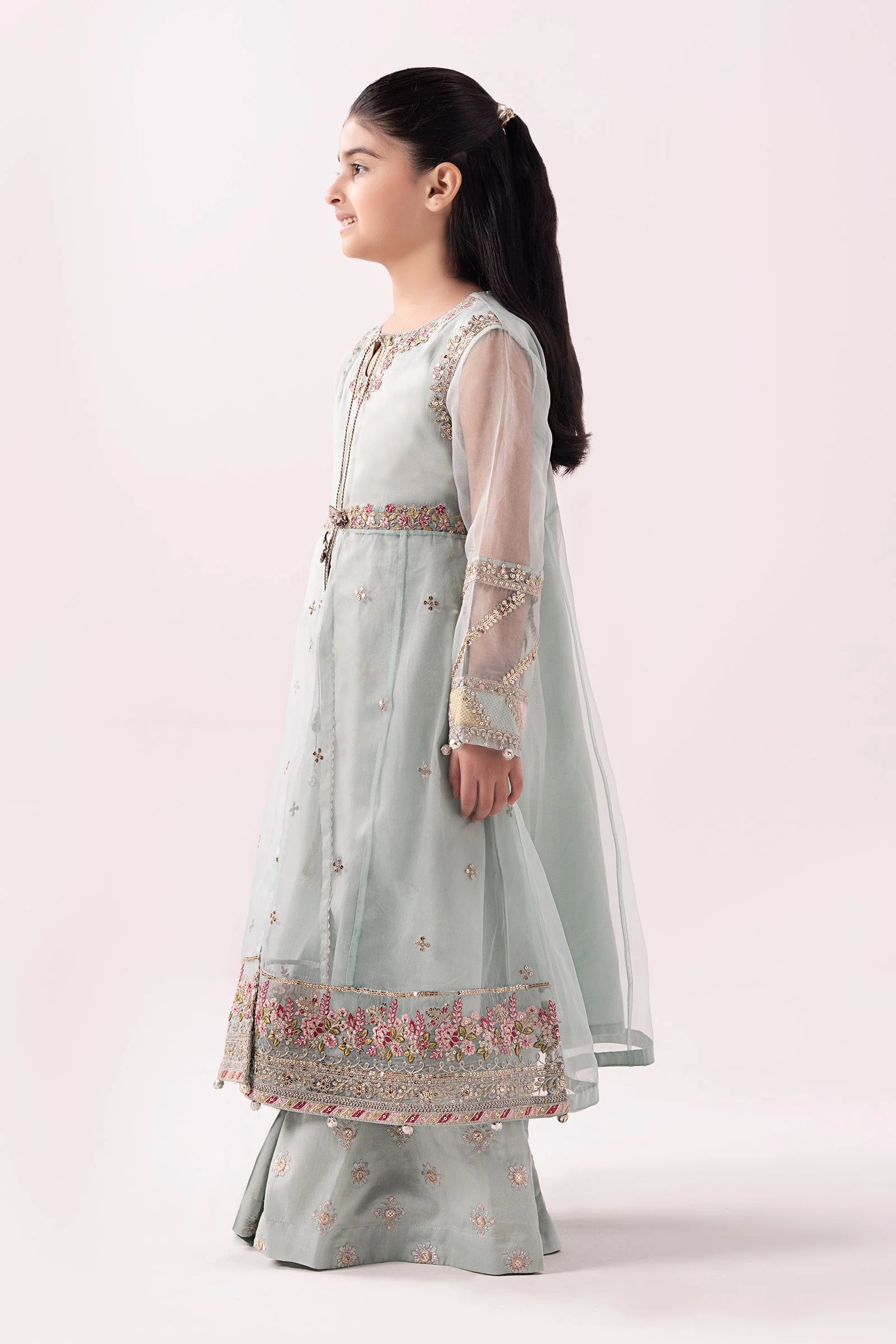 3 Piece Embroidered Organza Suit - Image 6