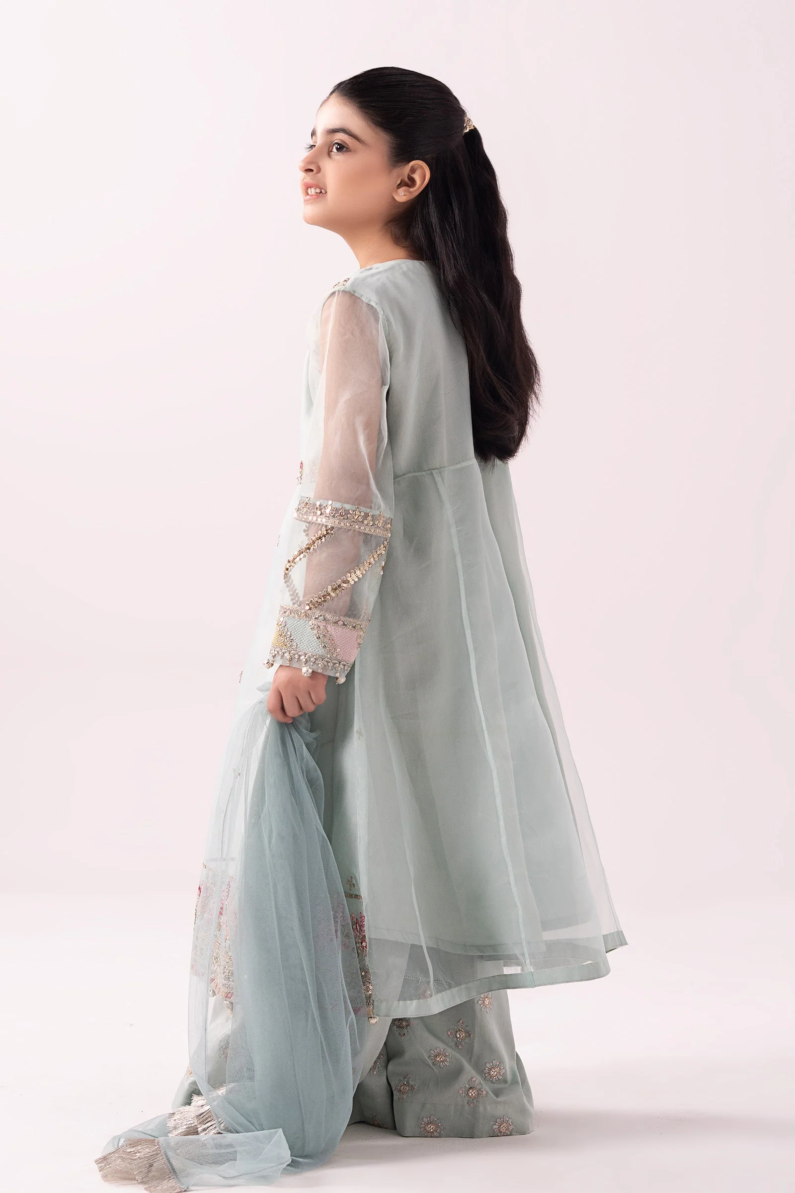 3 Piece Embroidered Organza Suit - Image 7