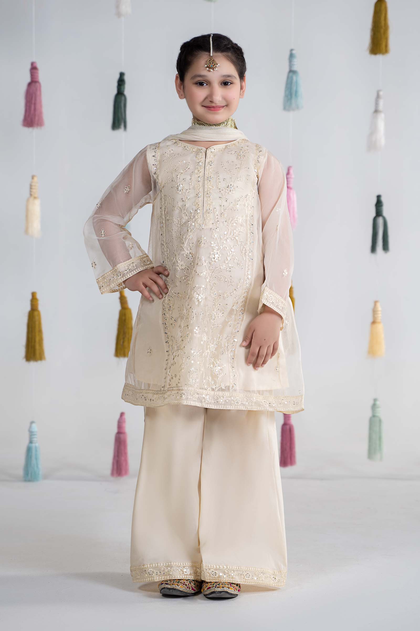 3 Piece Embroidered Organza Suit