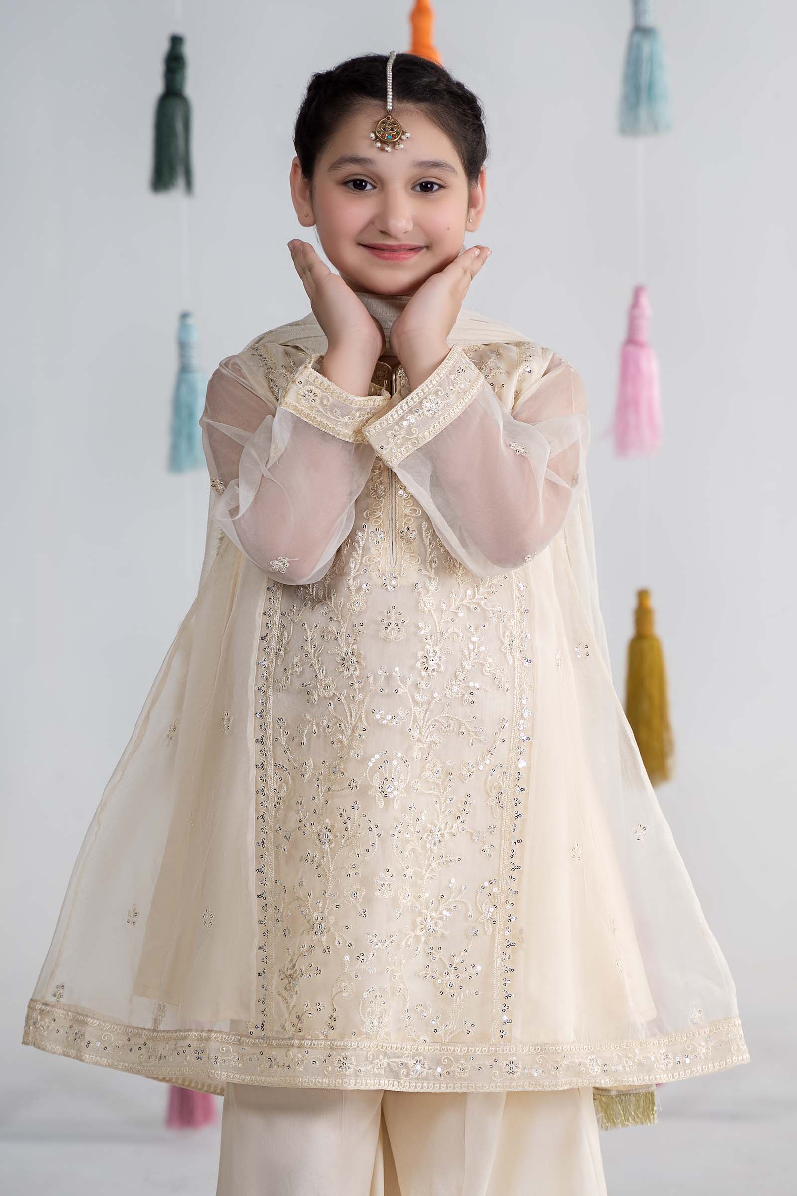 3 Piece Embroidered Organza Suit - Image 2