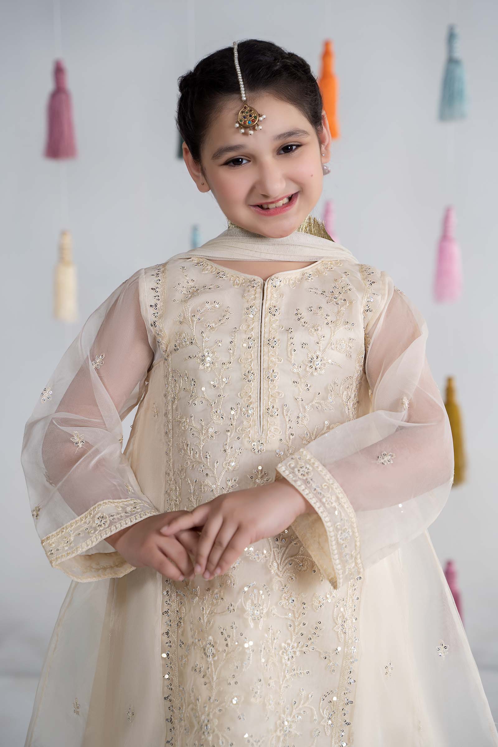 3 Piece Embroidered Organza Suit - Image 3