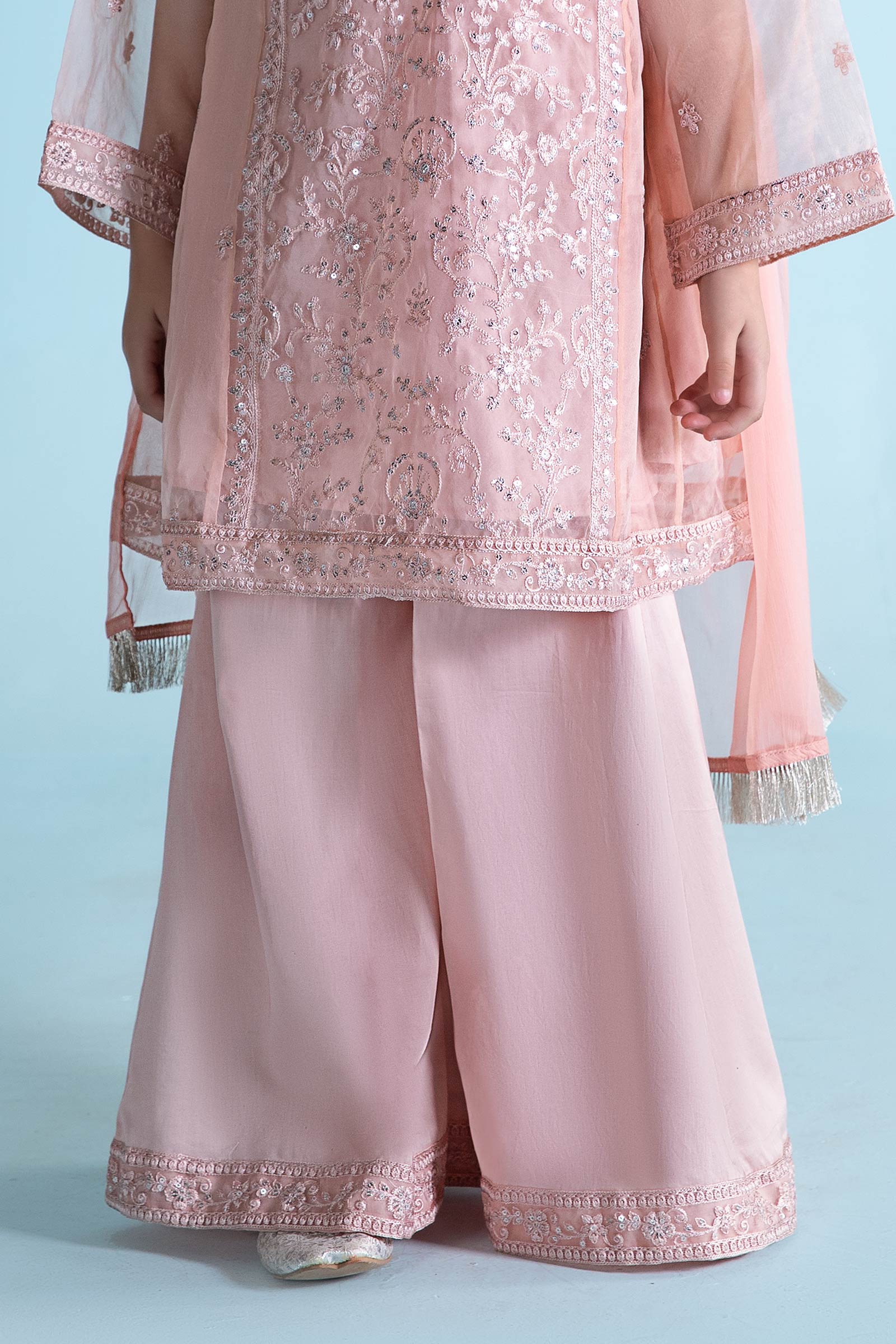 3 Piece Embroidered Organza Suit - Image 4