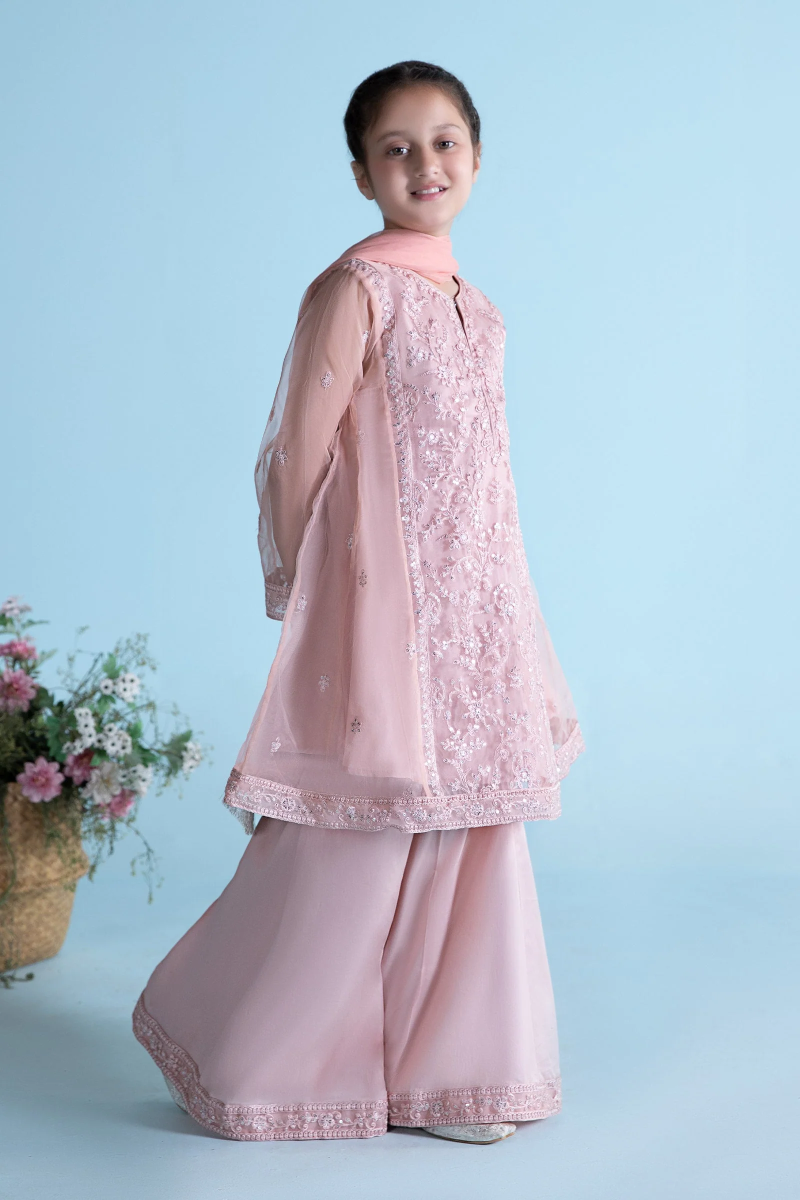 3 Piece Embroidered Organza Suit - Image 6