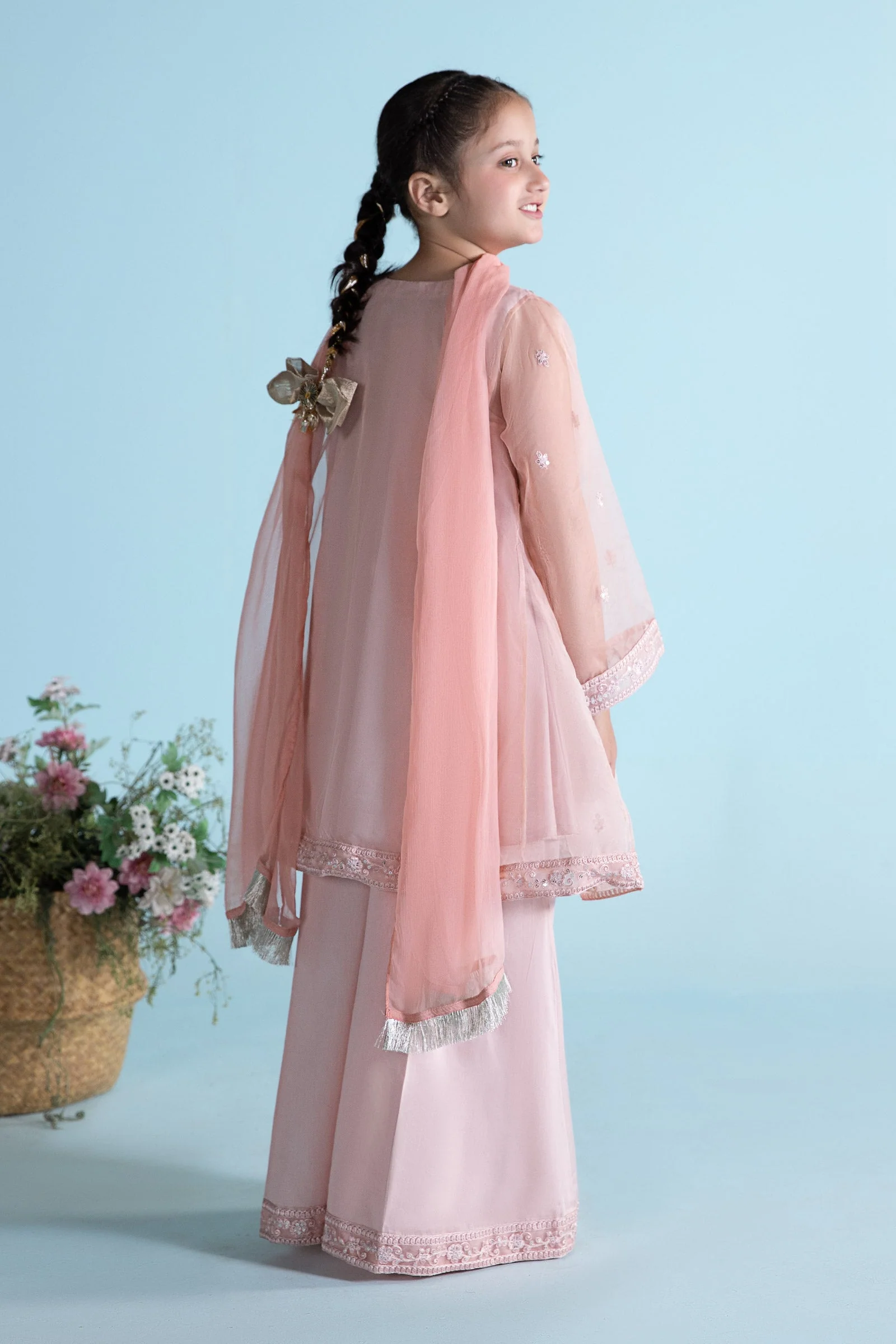 3 Piece Embroidered Organza Suit - Image 7