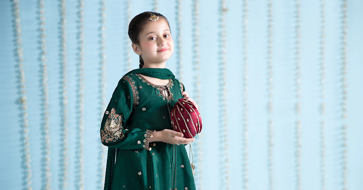 3 Piece Embroidered Raw Silk Suit - Image 10