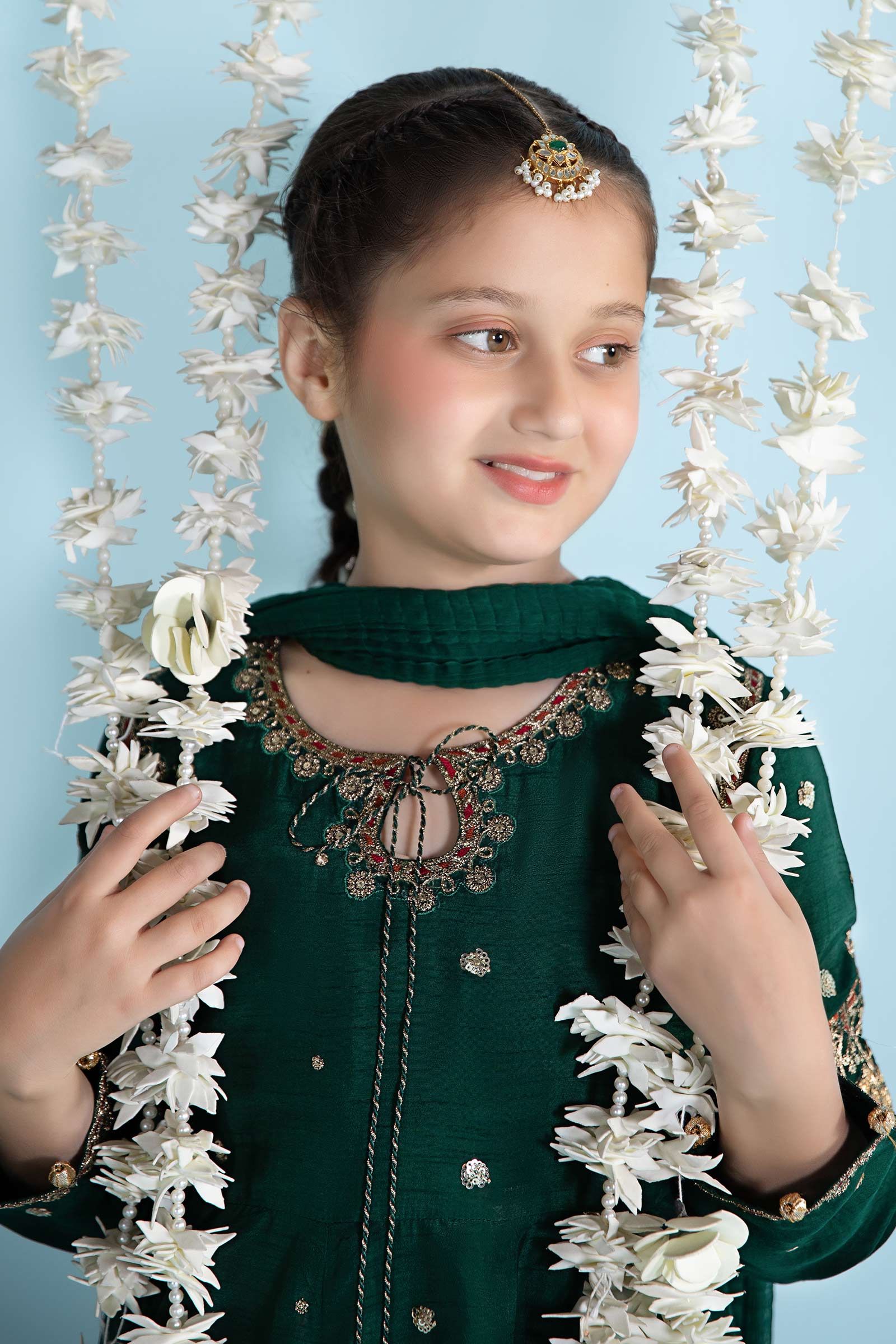3 Piece Embroidered Raw Silk Suit - Image 3