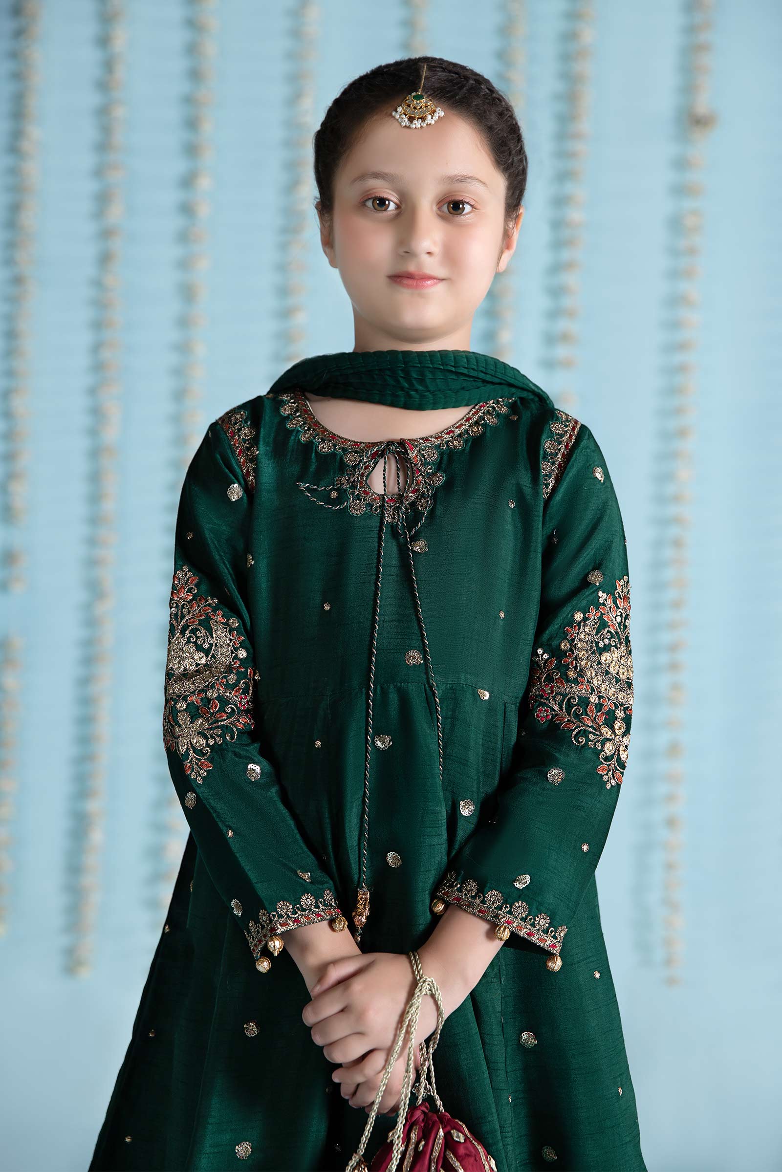 3 Piece Embroidered Raw Silk Suit - Image 4
